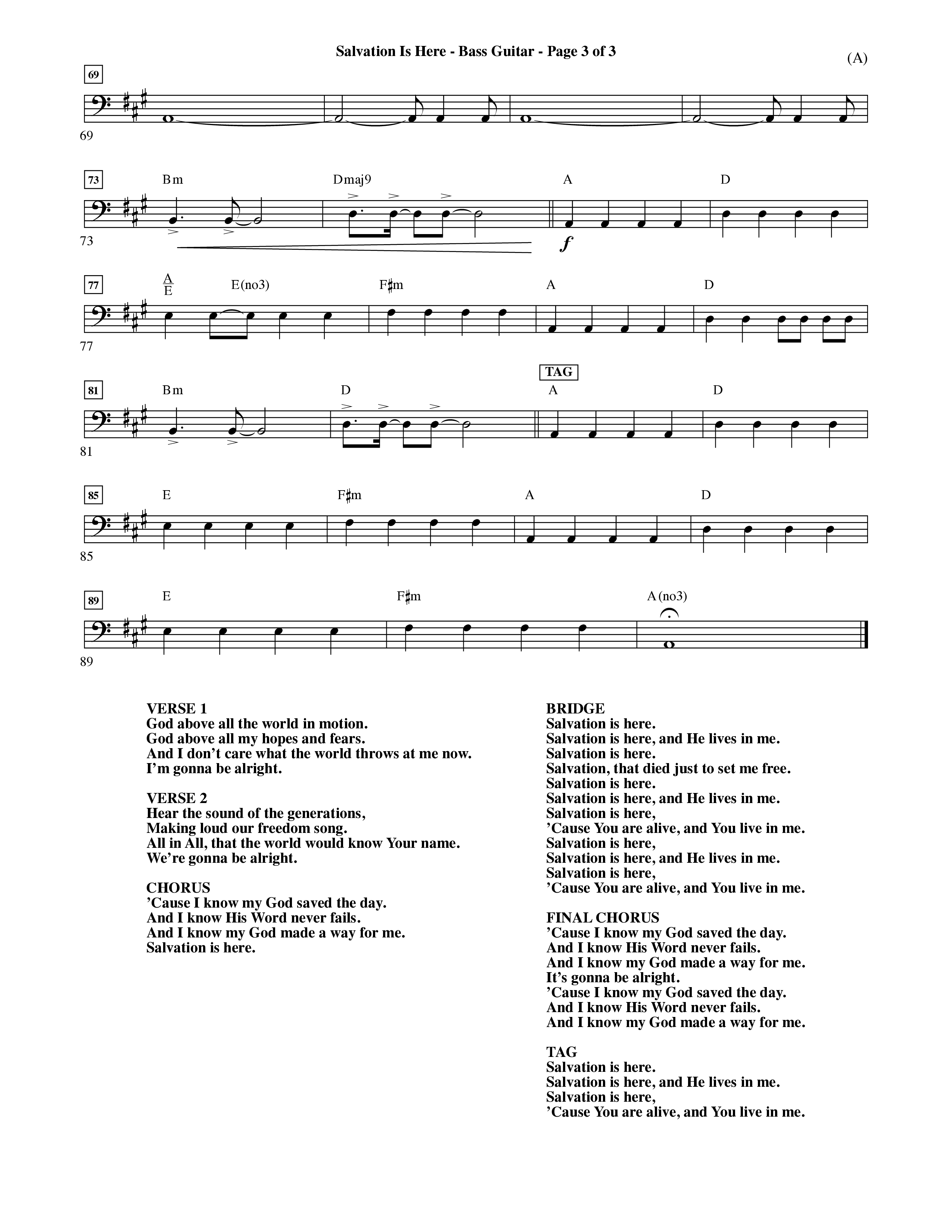 Salvation Is Here (Choral Anthem SATB) Guitar (Word Music Choral / Arr. Terry Winch)