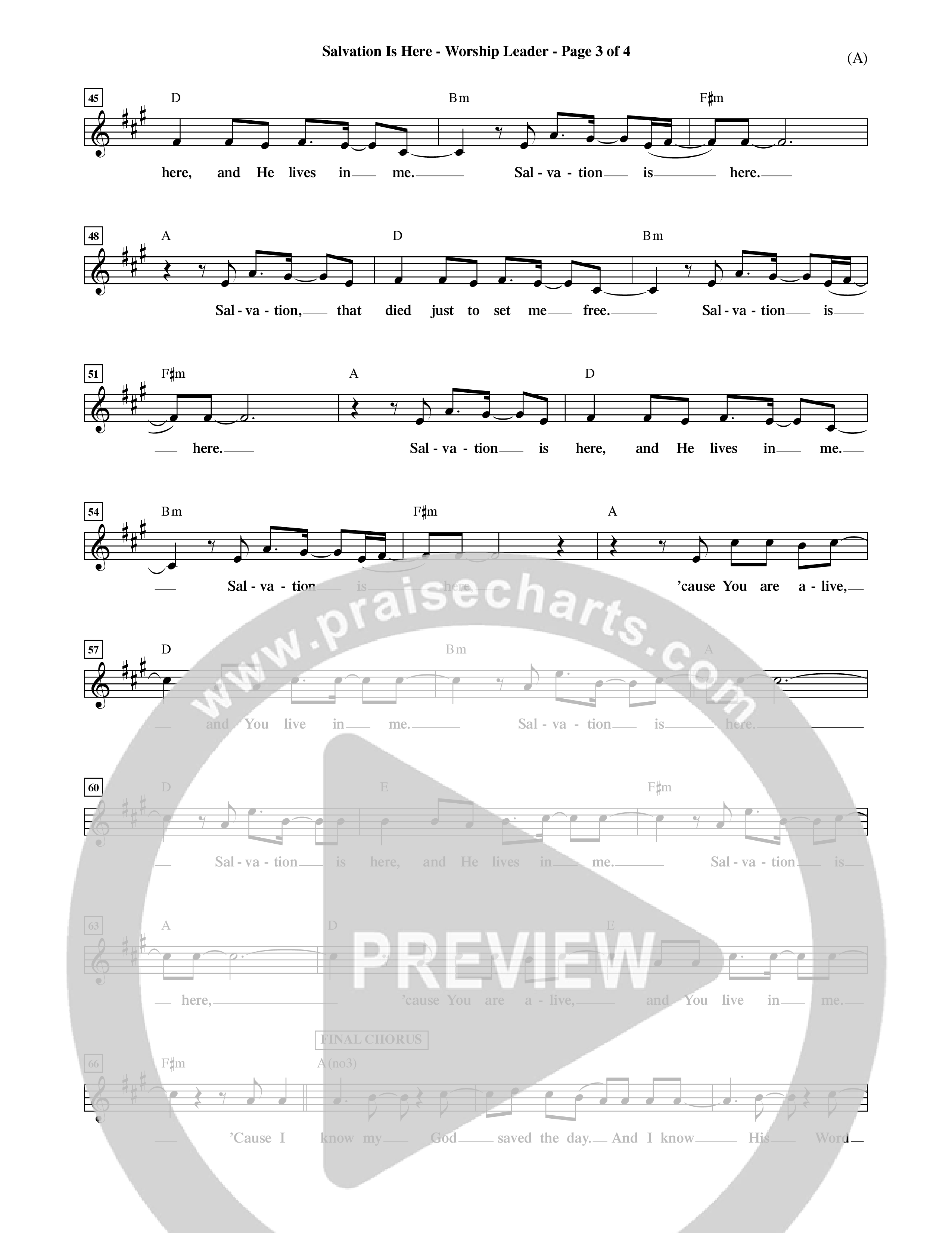 Salvation Is Here (Choral Anthem SATB) Rhythm Pack (Word Music Choral / Arr. Terry Winch)