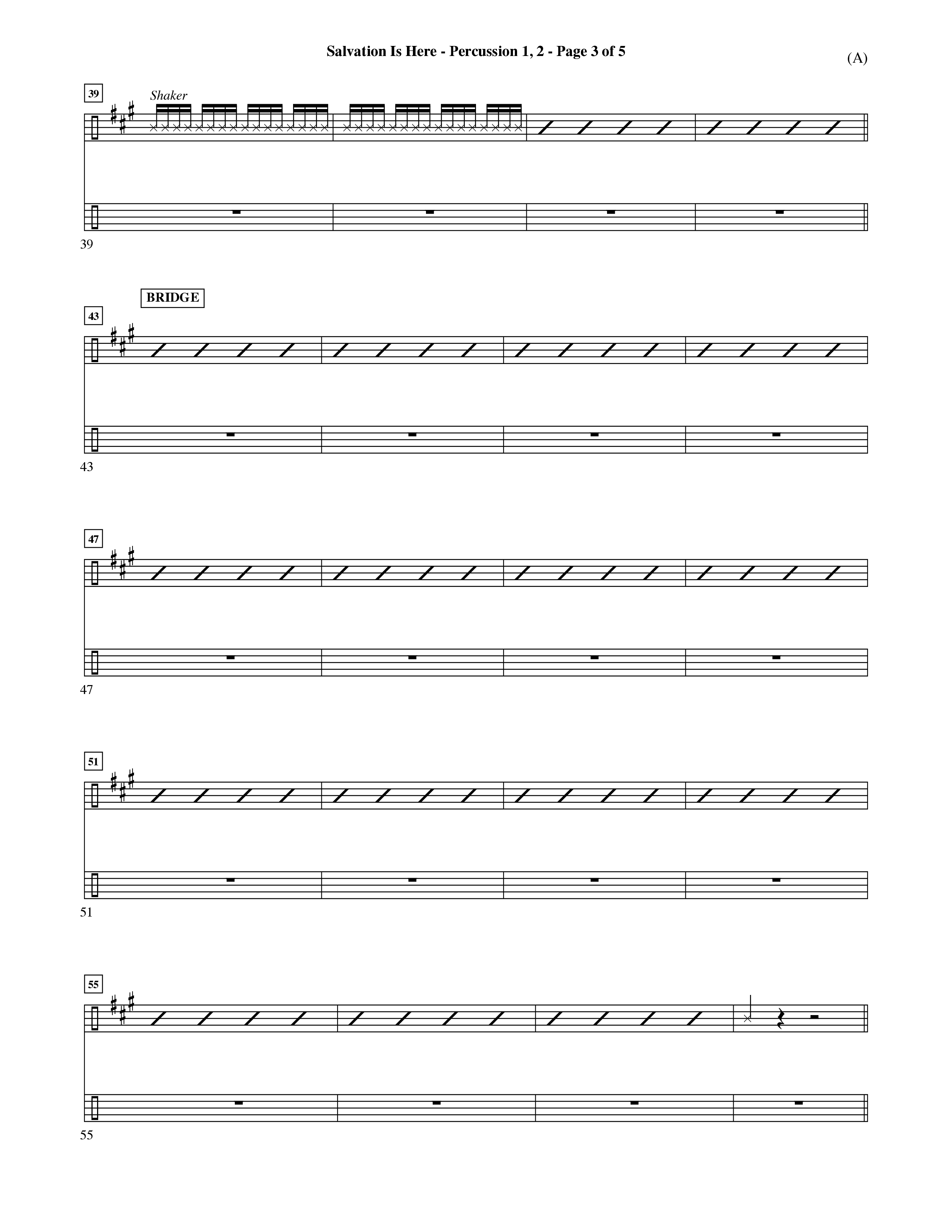 Salvation Is Here (Choral Anthem SATB) Percussion 1/2 (Word Music Choral / Arr. Terry Winch)
