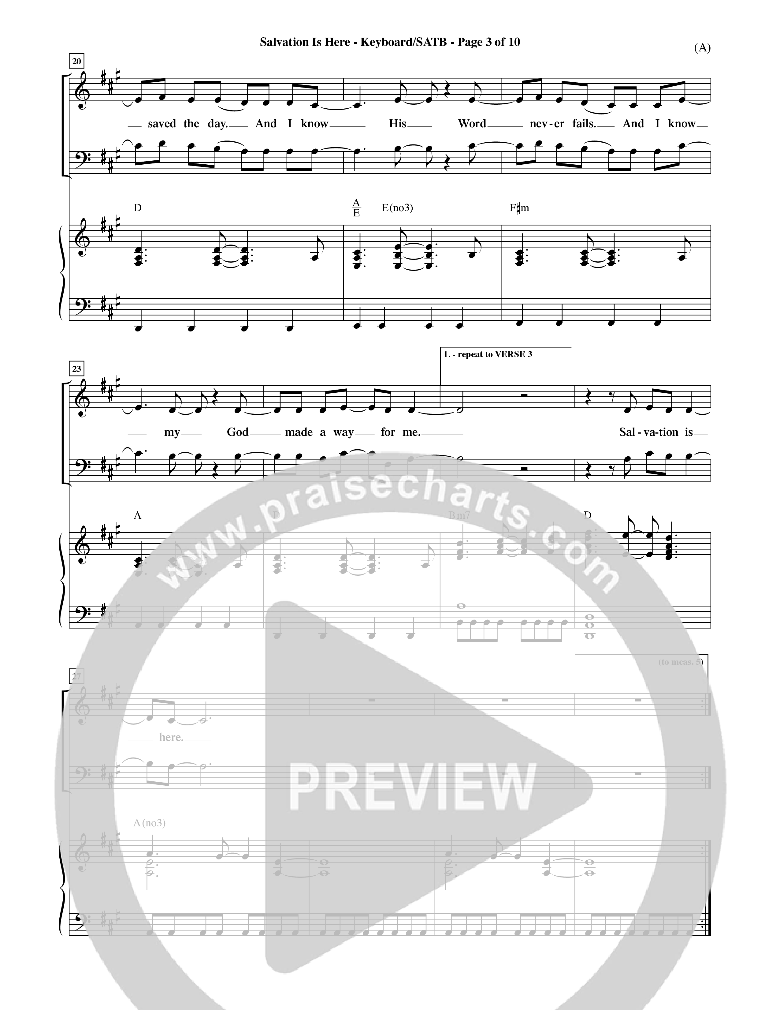 Salvation Is Here (Choral Anthem SATB) Keyboard/Vocal (SATB) (Word Music Choral / Arr. Terry Winch)