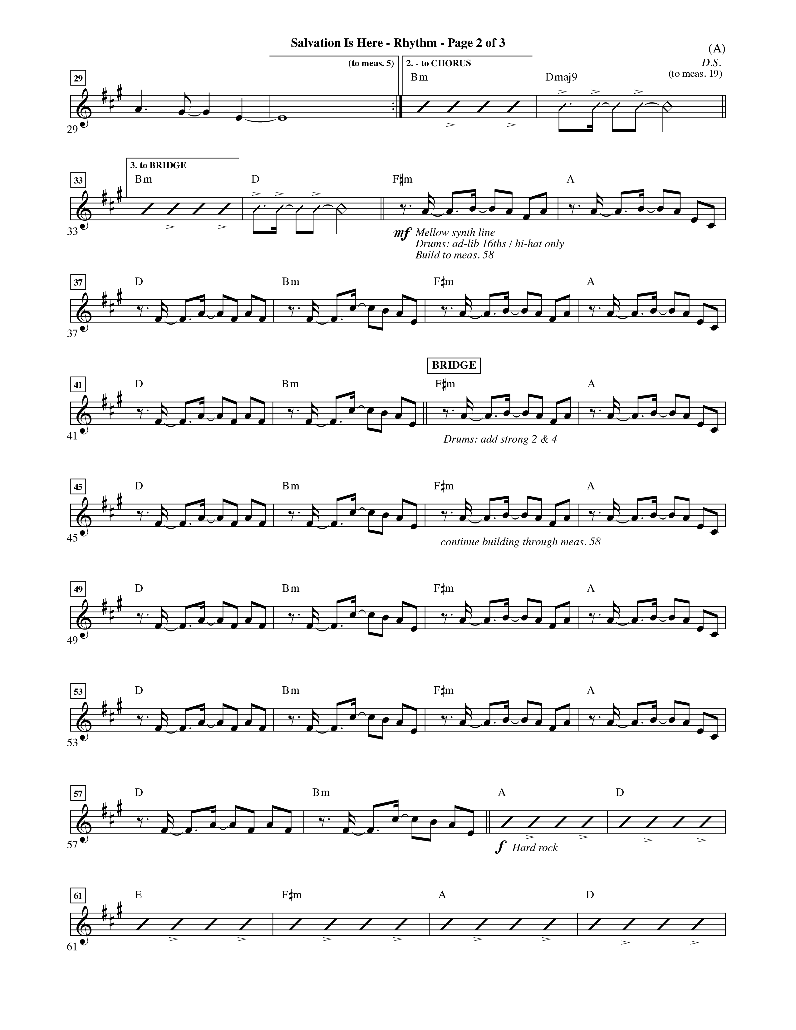 Salvation Is Here (Choral Anthem SATB) Rhythm Chart (Word Music Choral / Arr. Terry Winch)