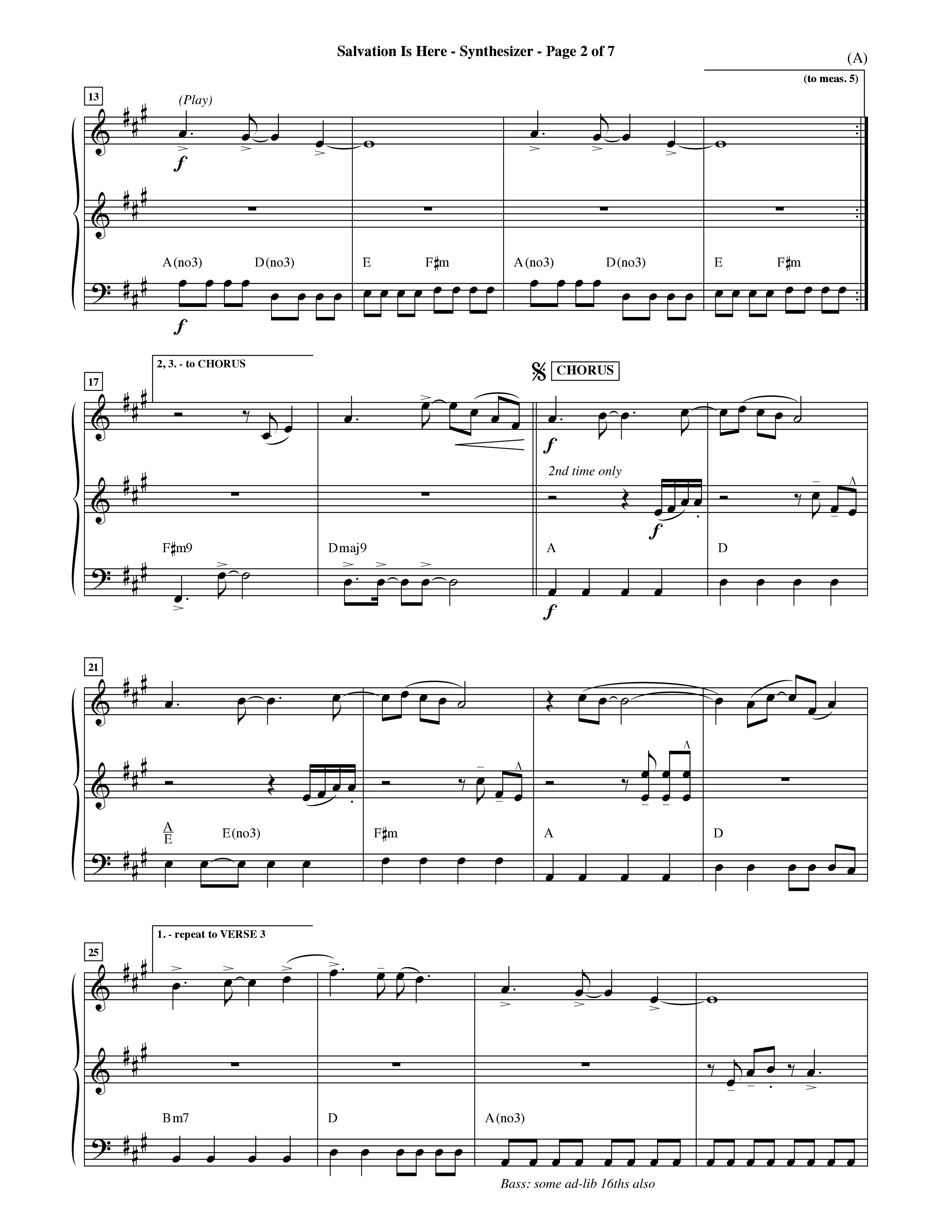 Salvation Is Here (Choral Anthem SATB) Synth (Word Music Choral / Arr. Terry Winch)