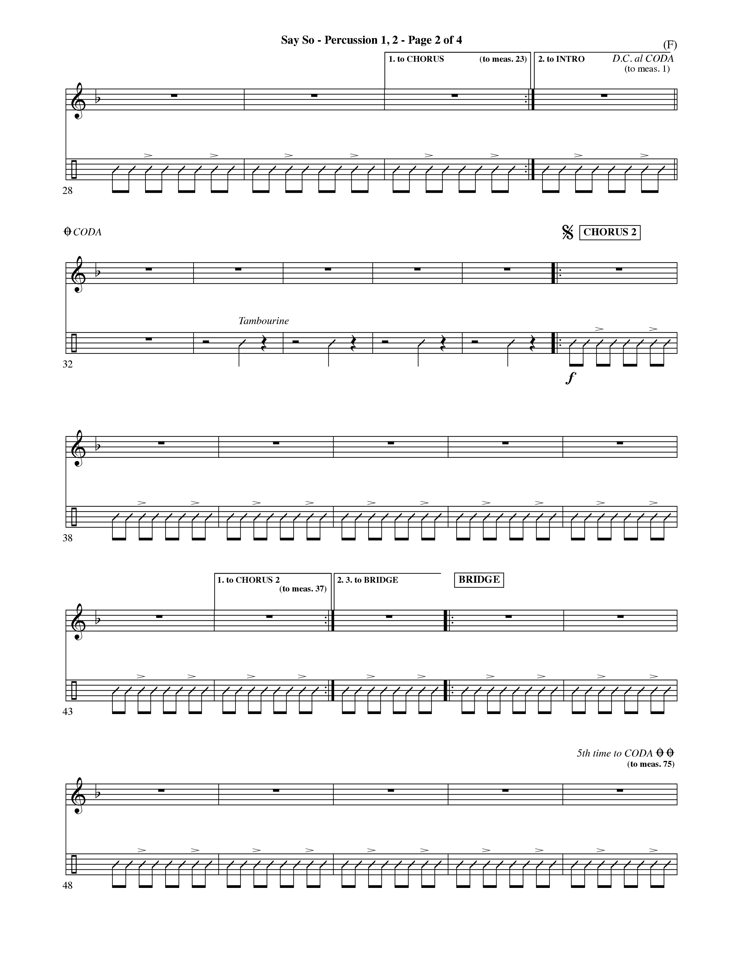 Say So (Choral Anthem SATB) Percussion (Word Music Choral / Arr. Dave Williamson)