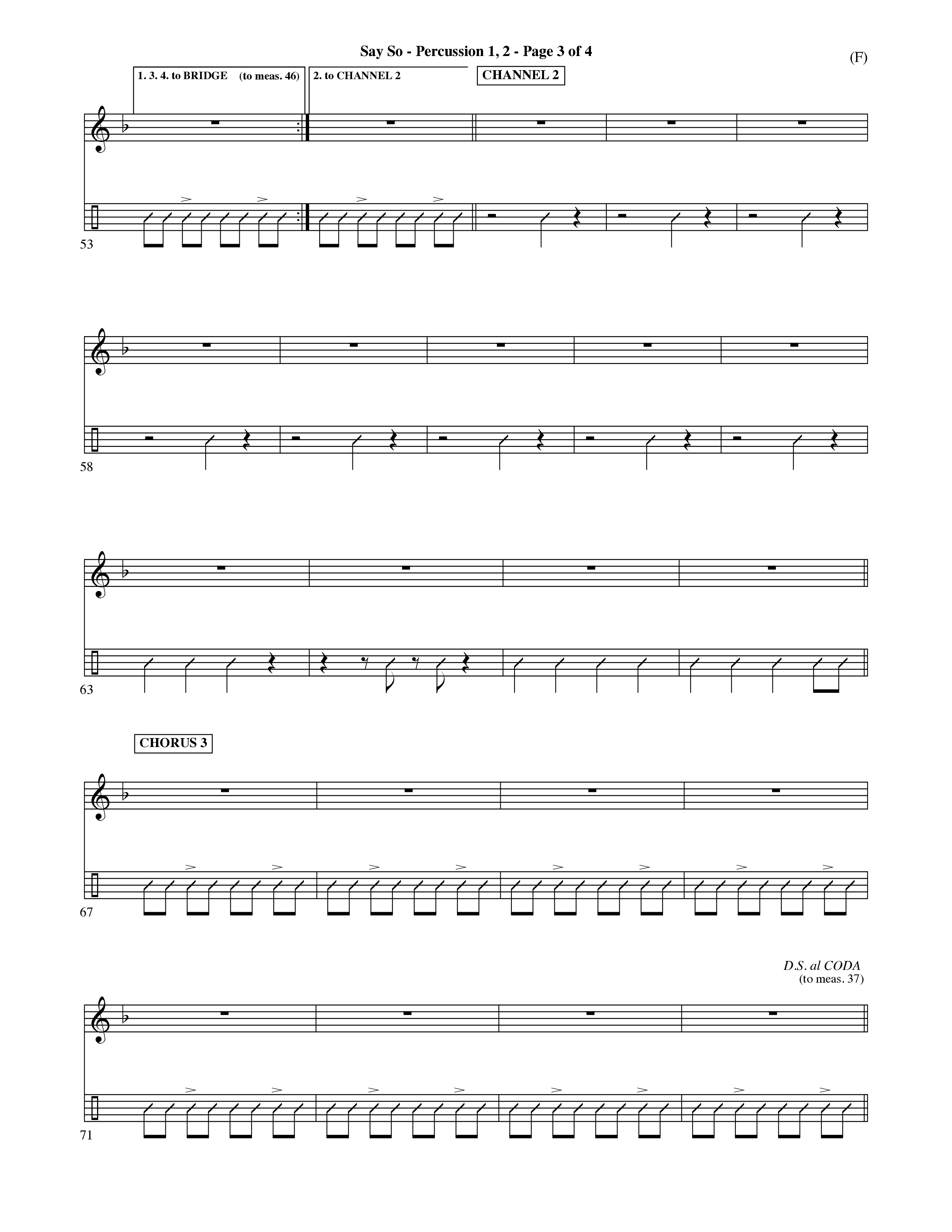 Say So (Choral Anthem SATB) Percussion (Word Music Choral / Arr. Dave Williamson)