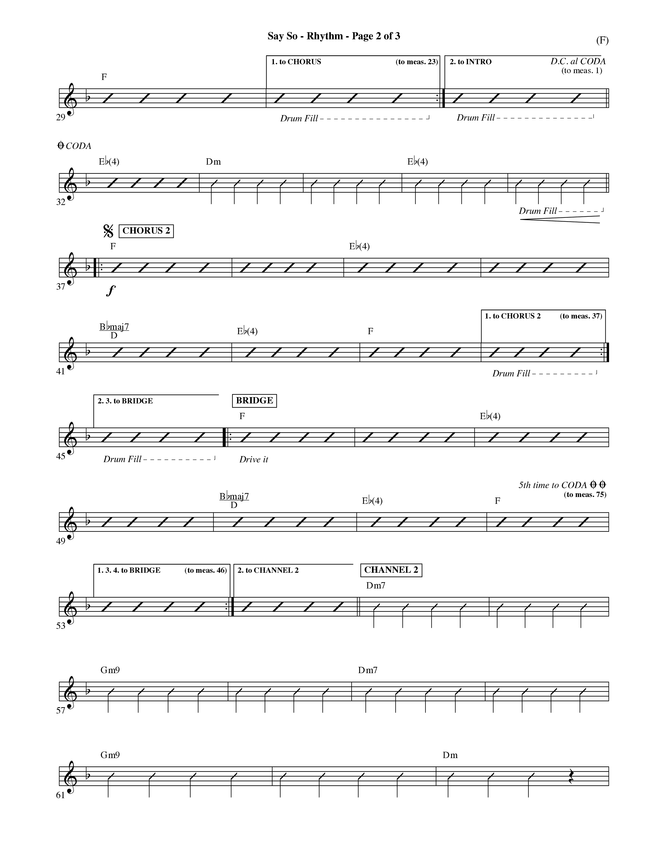 Say So (Choral Anthem SATB) Rhythm Chart (Word Music Choral / Arr. Dave Williamson)