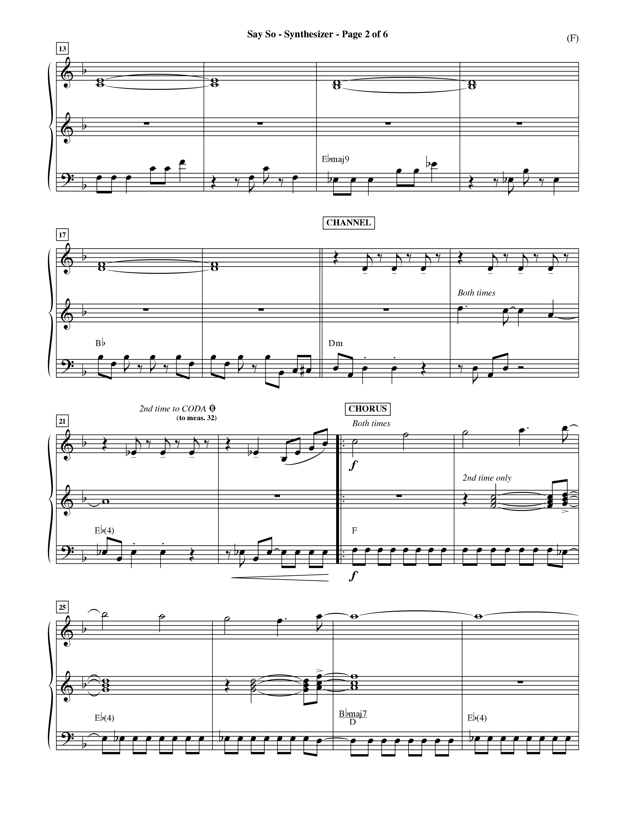 Say So (Choral Anthem SATB) Synth (Word Music Choral / Arr. Dave Williamson)