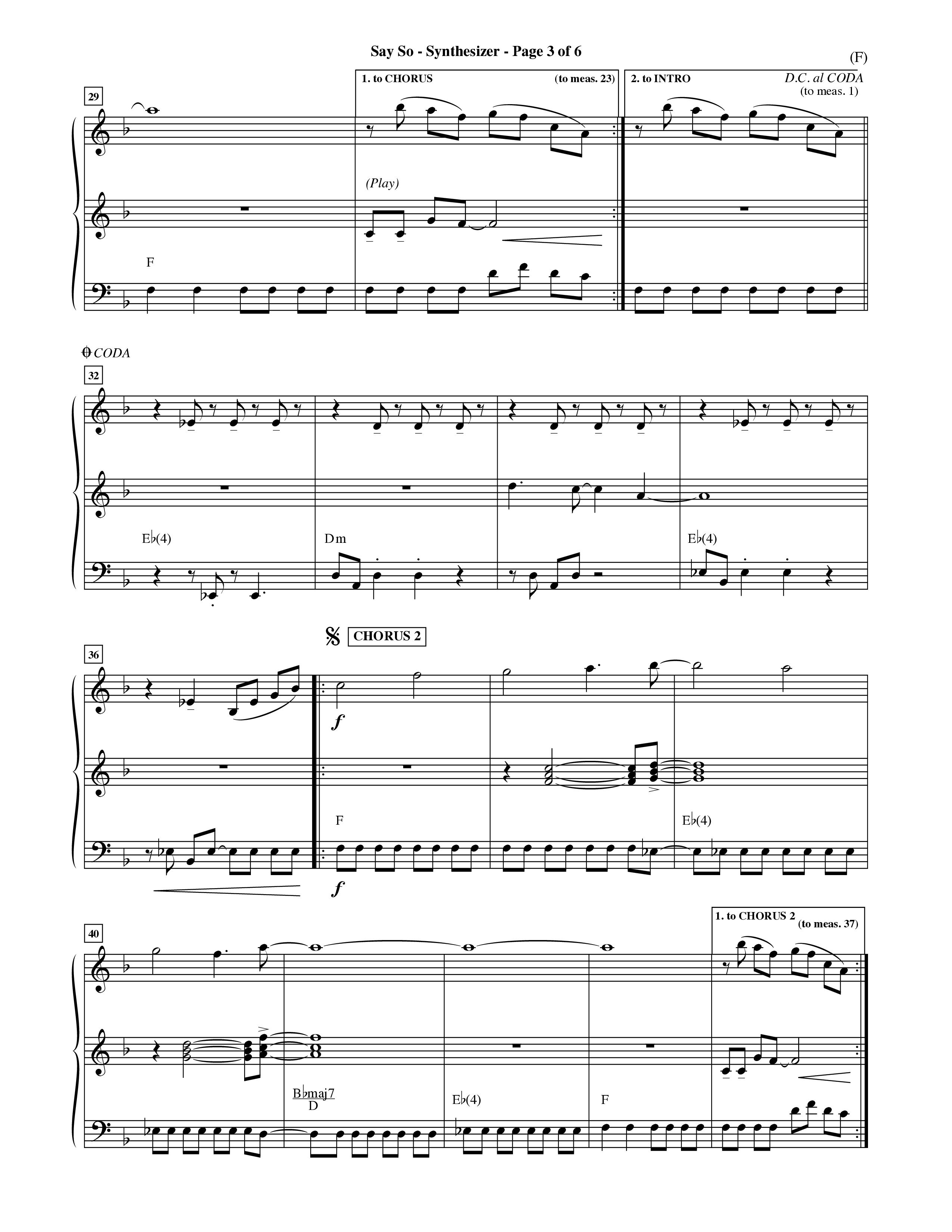 Say So (Choral Anthem SATB) Synth (Word Music Choral / Arr. Dave Williamson)