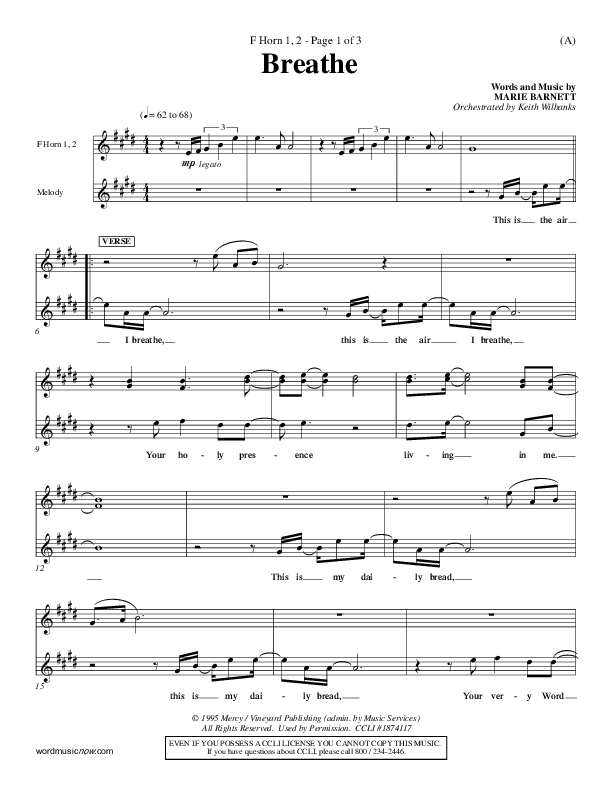 Breathe French Horn 1/2 (Marie Barnett)