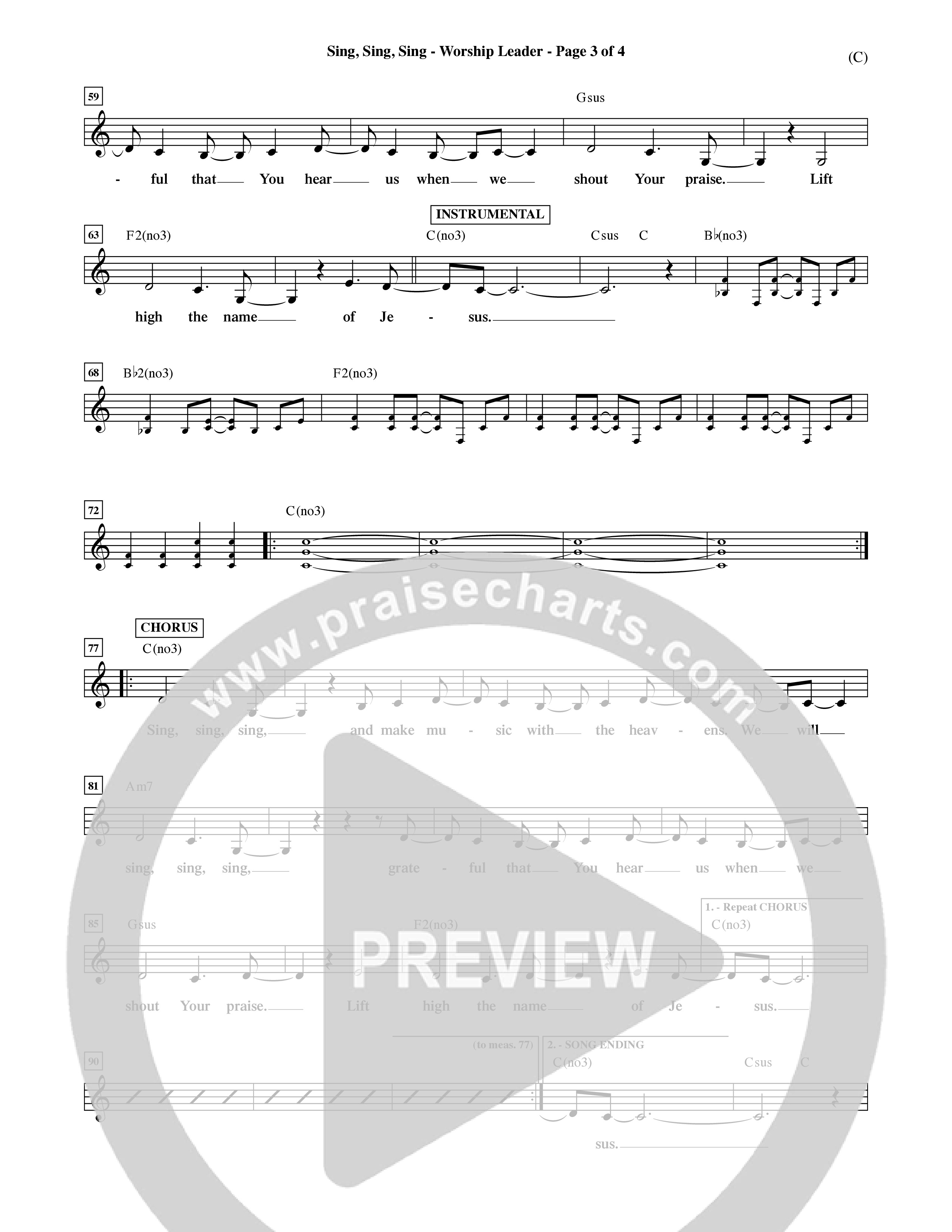 Sing Sing Sing (Choral Anthem SATB) Rhythm Pack (Word Music Choral / Arr. David Shipps)