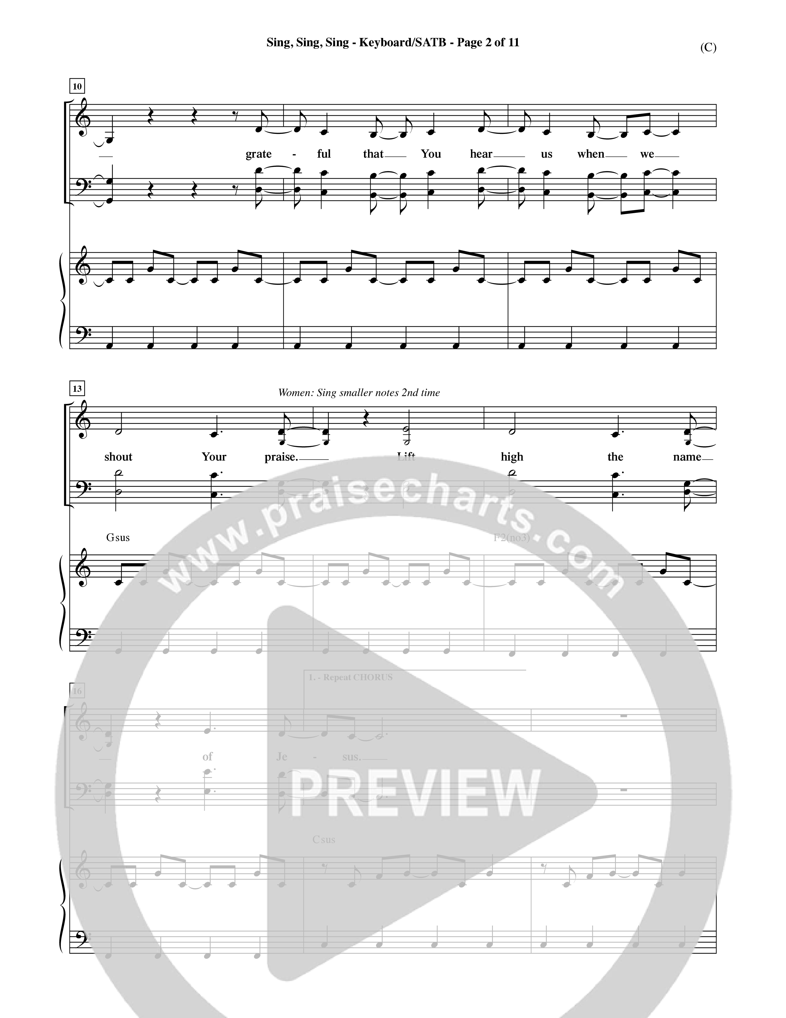 Sing Sing Sing (Choral Anthem SATB) Keyboard/Vocal (SATB) (Word Music Choral / Arr. David Shipps)