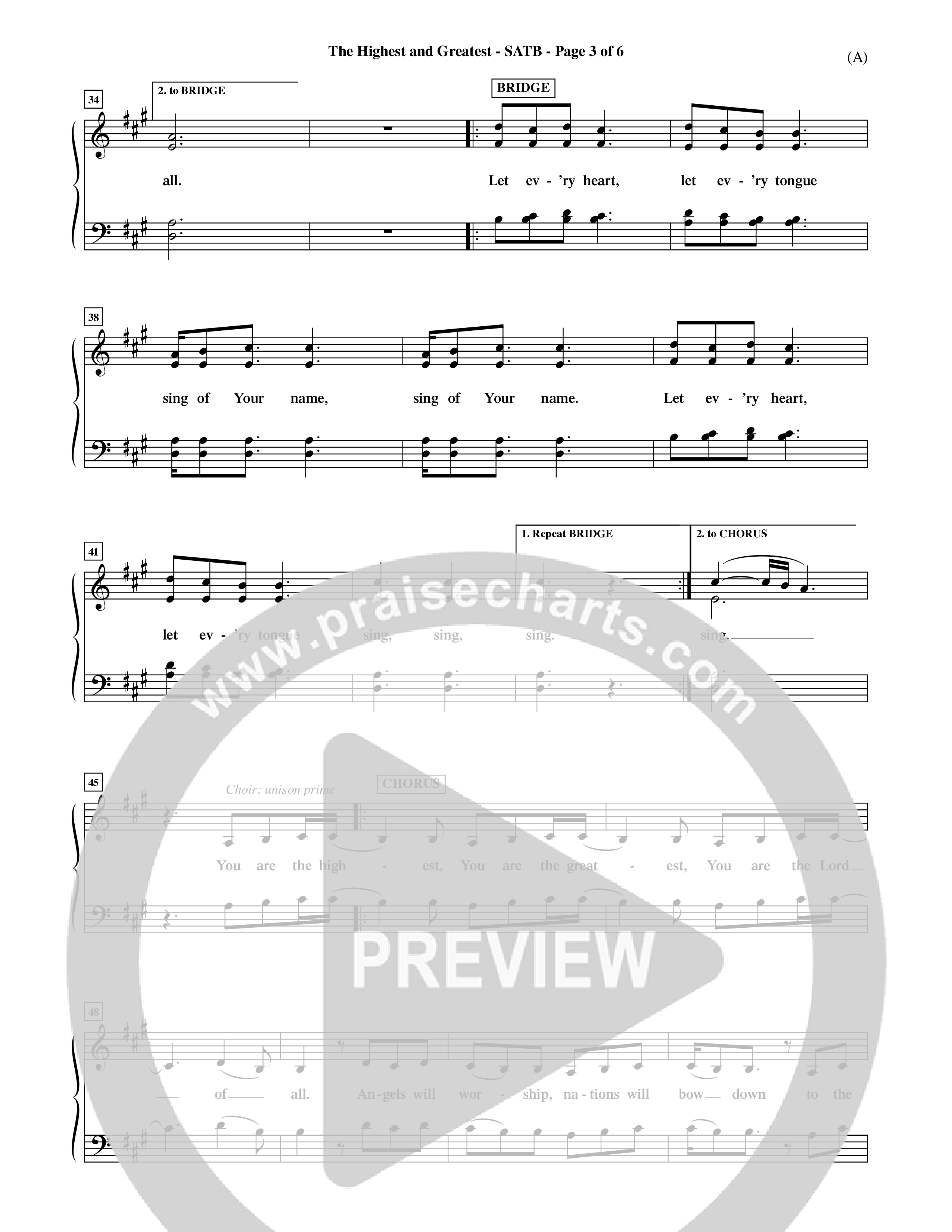 The Highest And The Greatest (Choral Anthem SATB) Choir Sheet (SATB) (Word Music Choral / Arr. David Shipps)