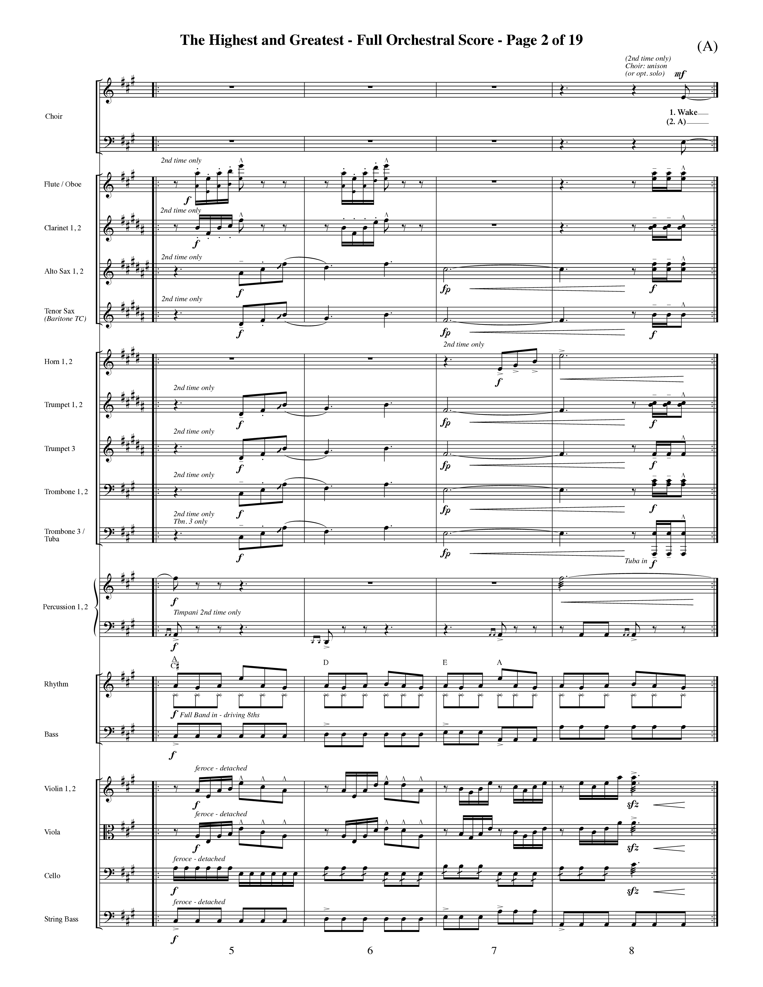 The Highest And The Greatest (Choral Anthem SATB) Orchestration (Word Music Choral / Arr. David Shipps)
