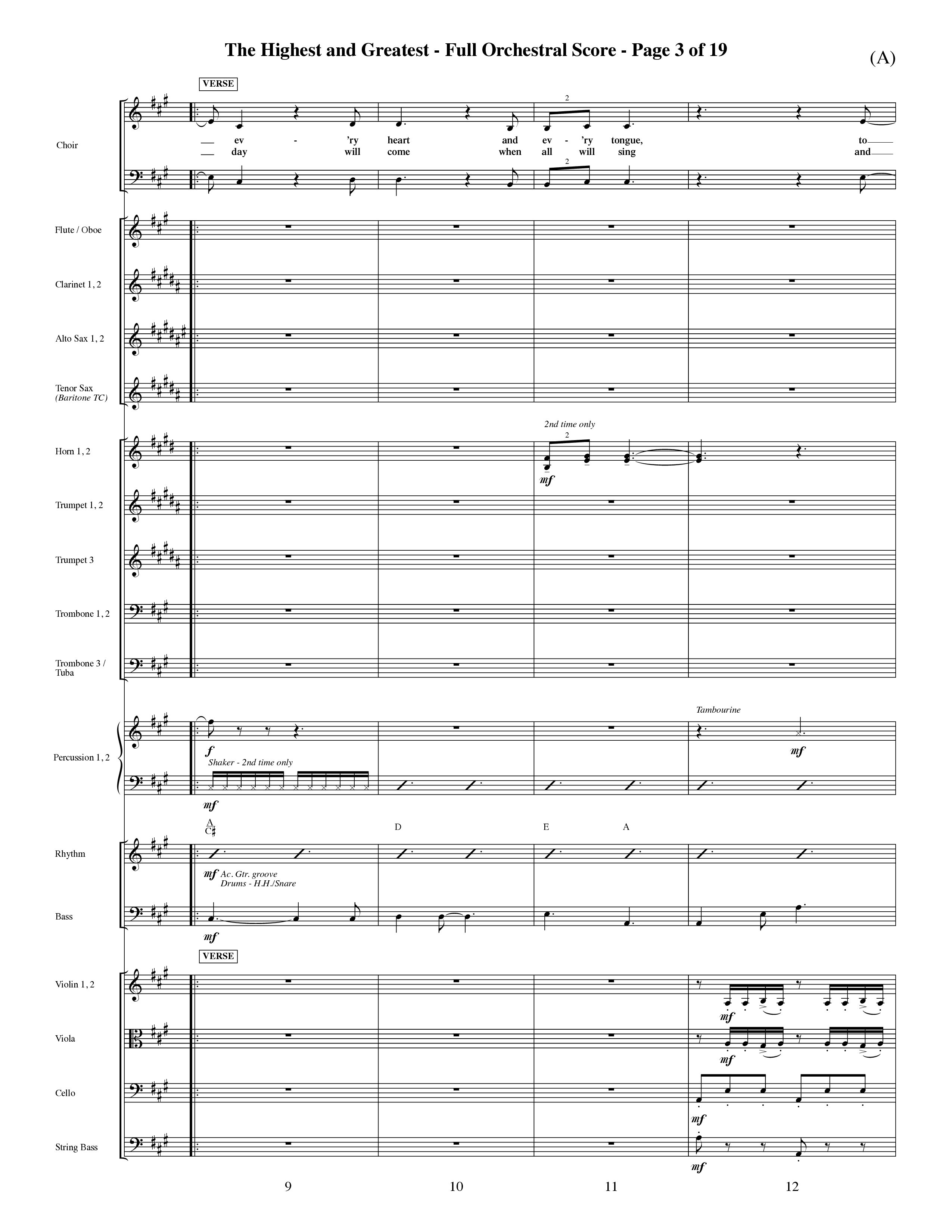 The Highest And The Greatest (Choral Anthem SATB) Orchestration (Word Music Choral / Arr. David Shipps)