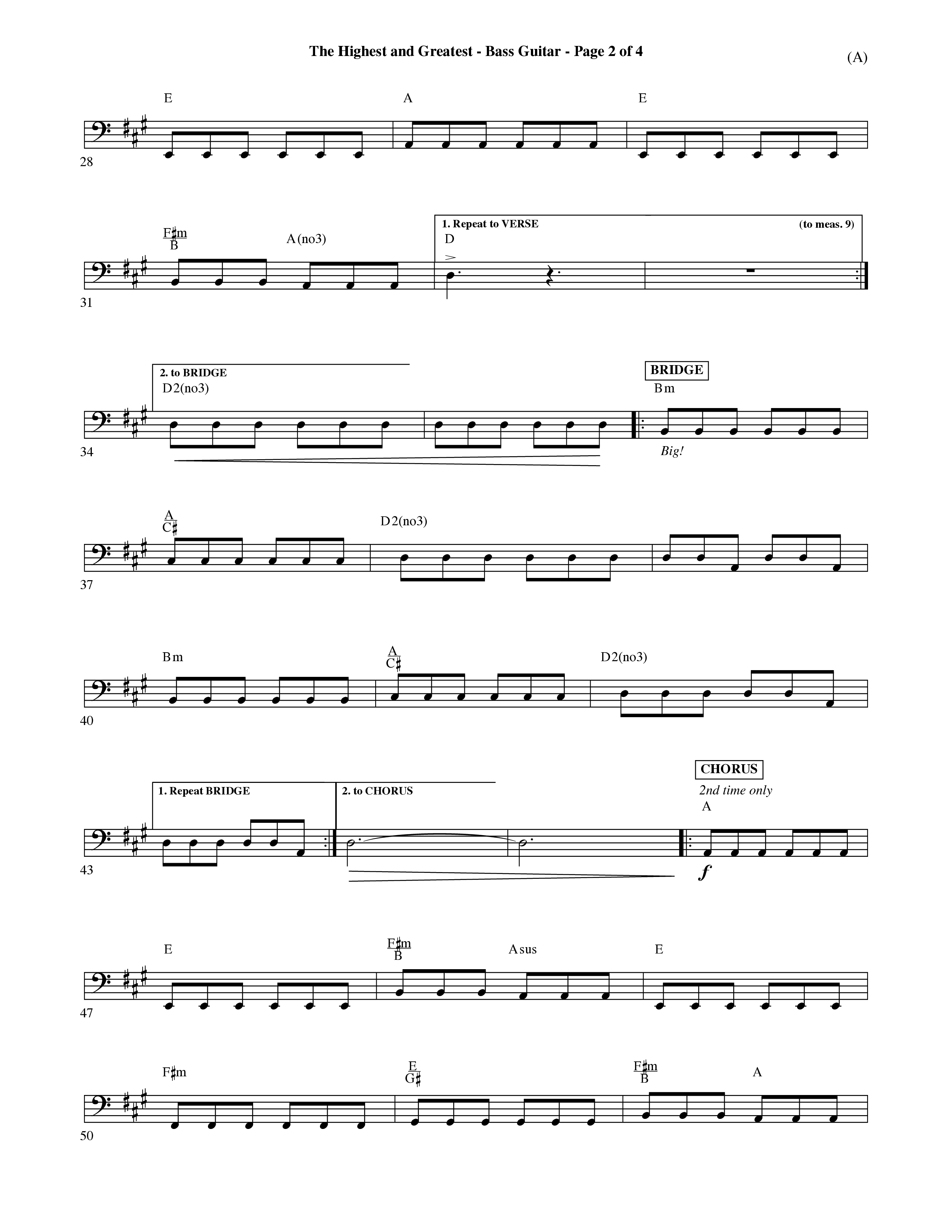 The Highest And The Greatest (Choral Anthem SATB) Guitar (Word Music Choral / Arr. David Shipps)