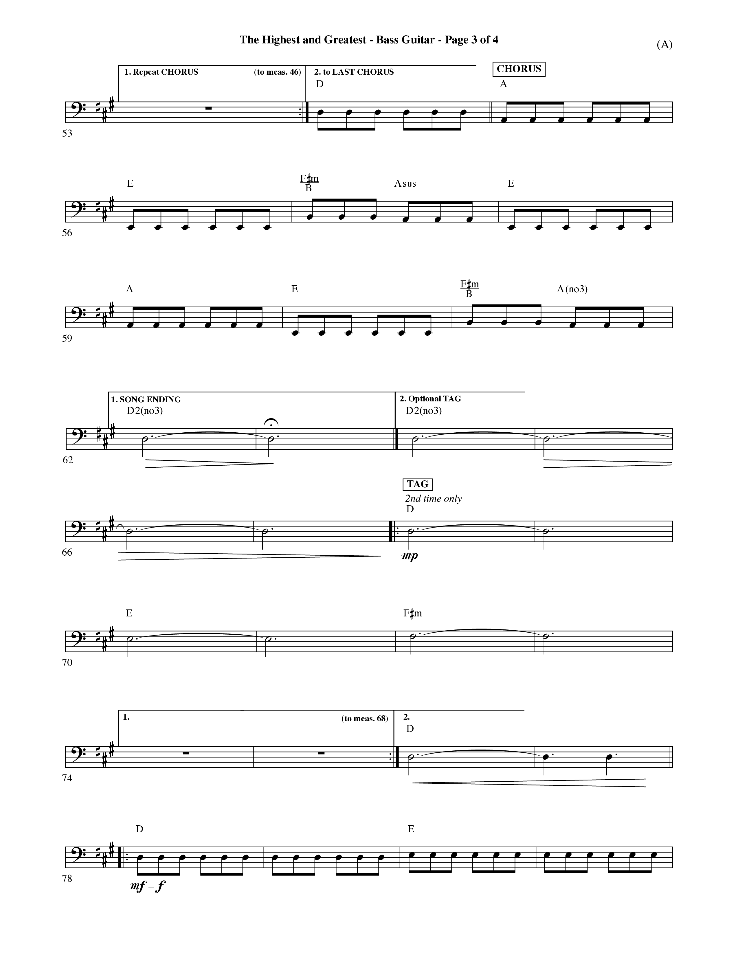 The Highest And The Greatest (Choral Anthem SATB) Guitar (Word Music Choral / Arr. David Shipps)