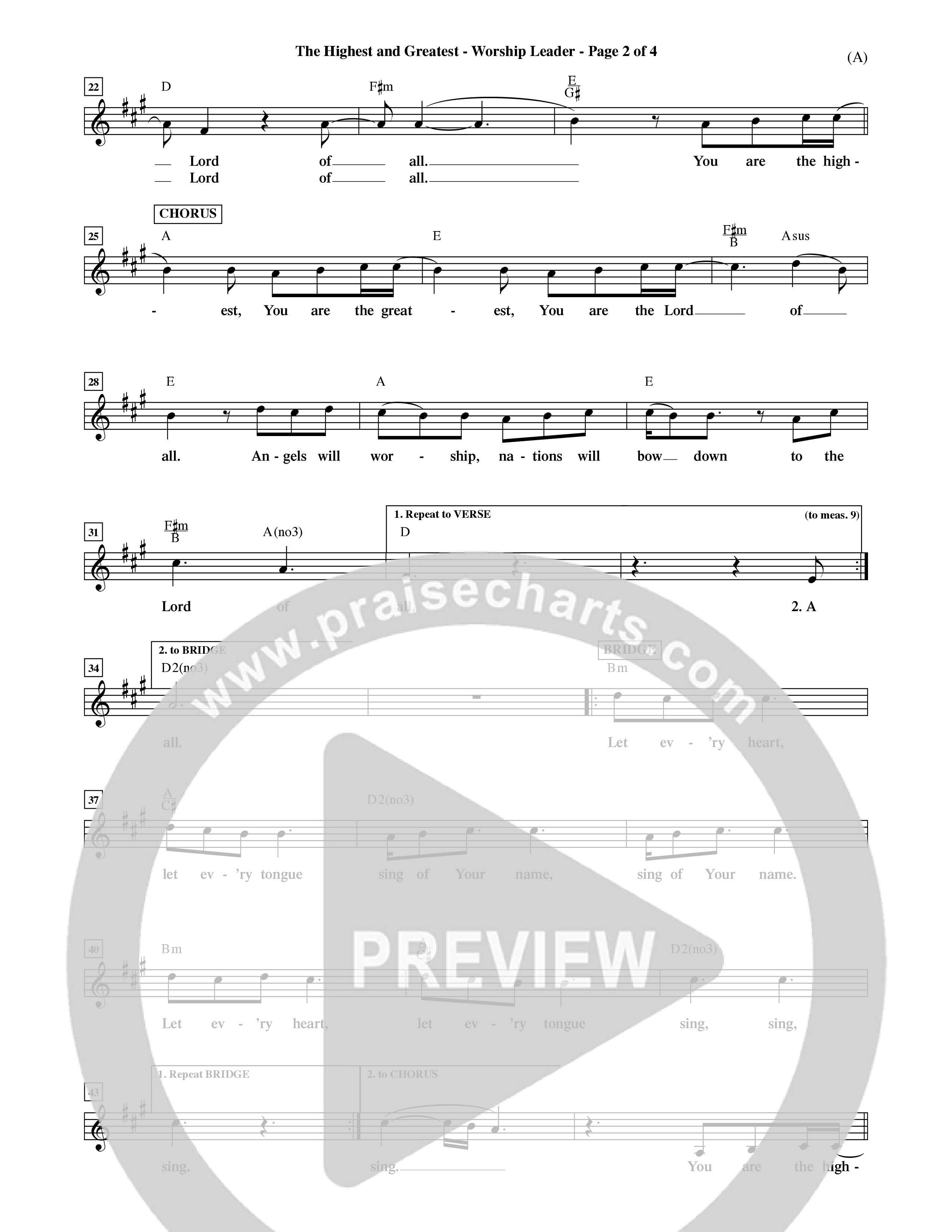 The Highest And The Greatest (Choral Anthem SATB) Rhythm Pack (Word Music Choral / Arr. David Shipps)