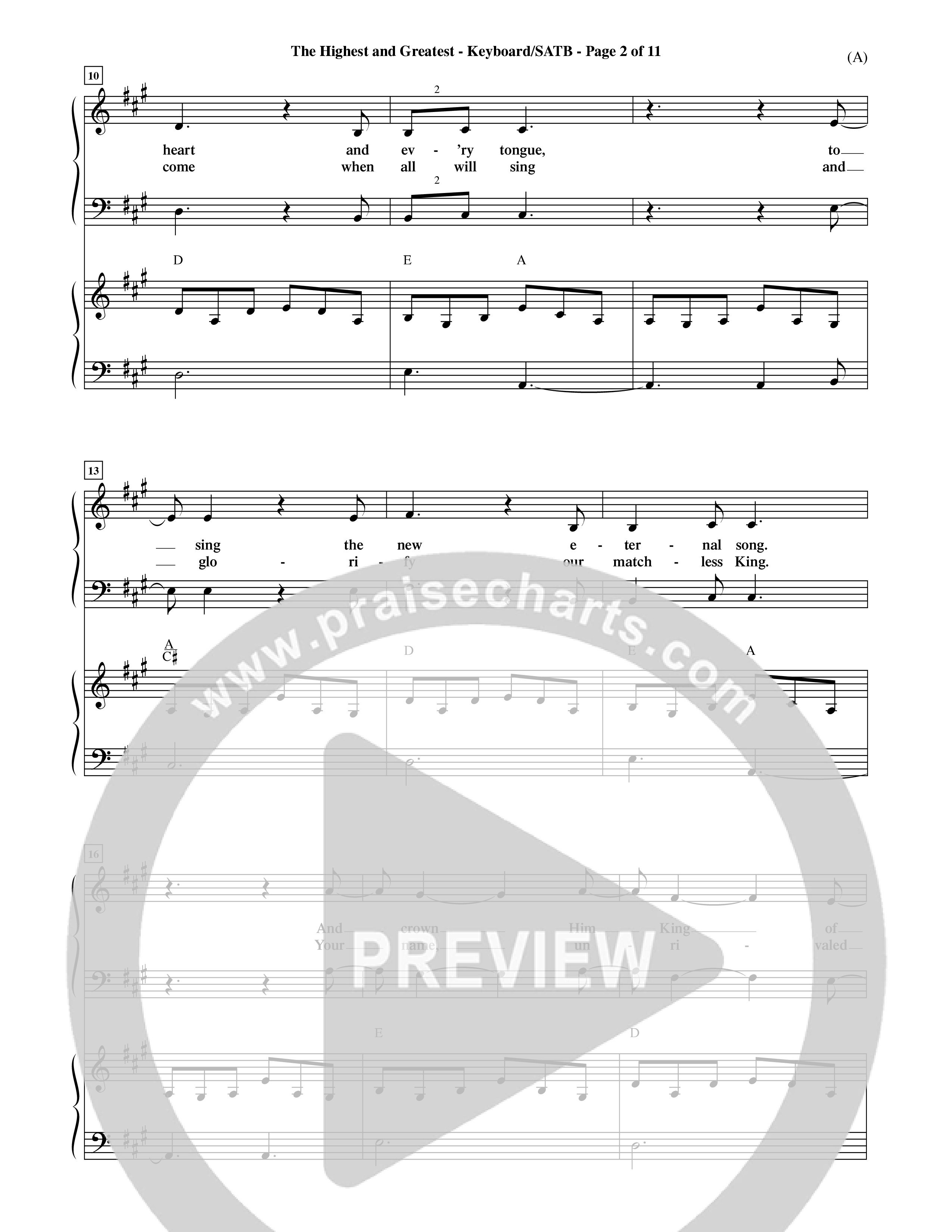 The Highest And The Greatest (Choral Anthem SATB) Keyboard/Vocal (SATB) (Word Music Choral / Arr. David Shipps)