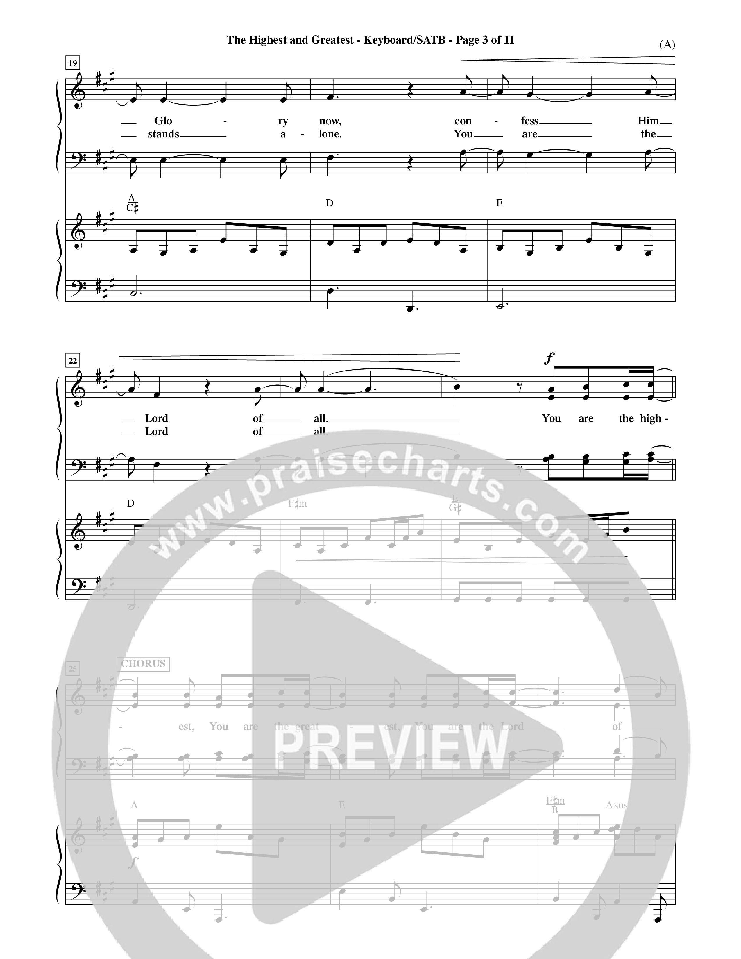 The Highest And The Greatest (Choral Anthem SATB) Keyboard/Vocal (SATB) (Word Music Choral / Arr. David Shipps)