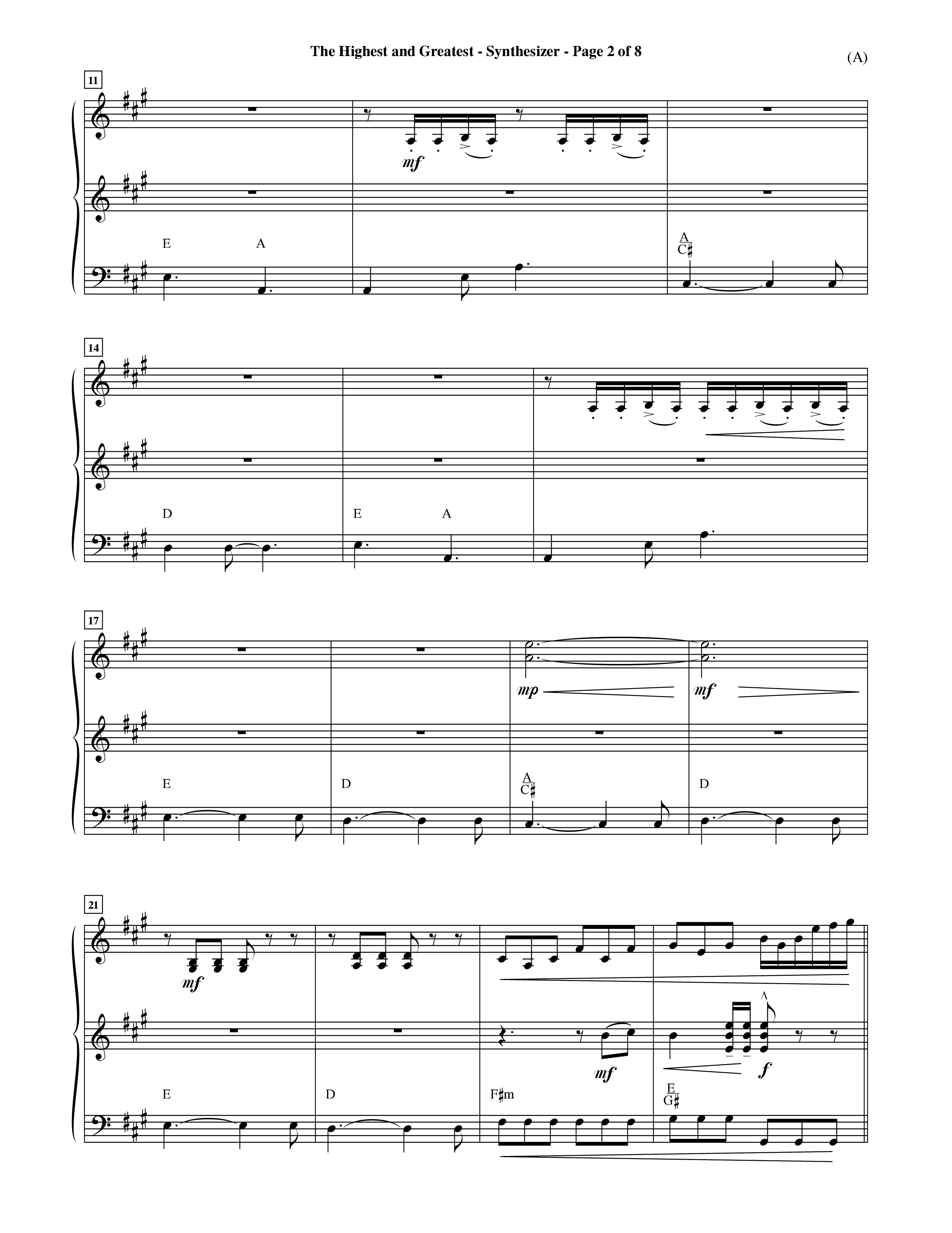 The Highest And The Greatest (Choral Anthem SATB) Synth (Word Music Choral / Arr. David Shipps)