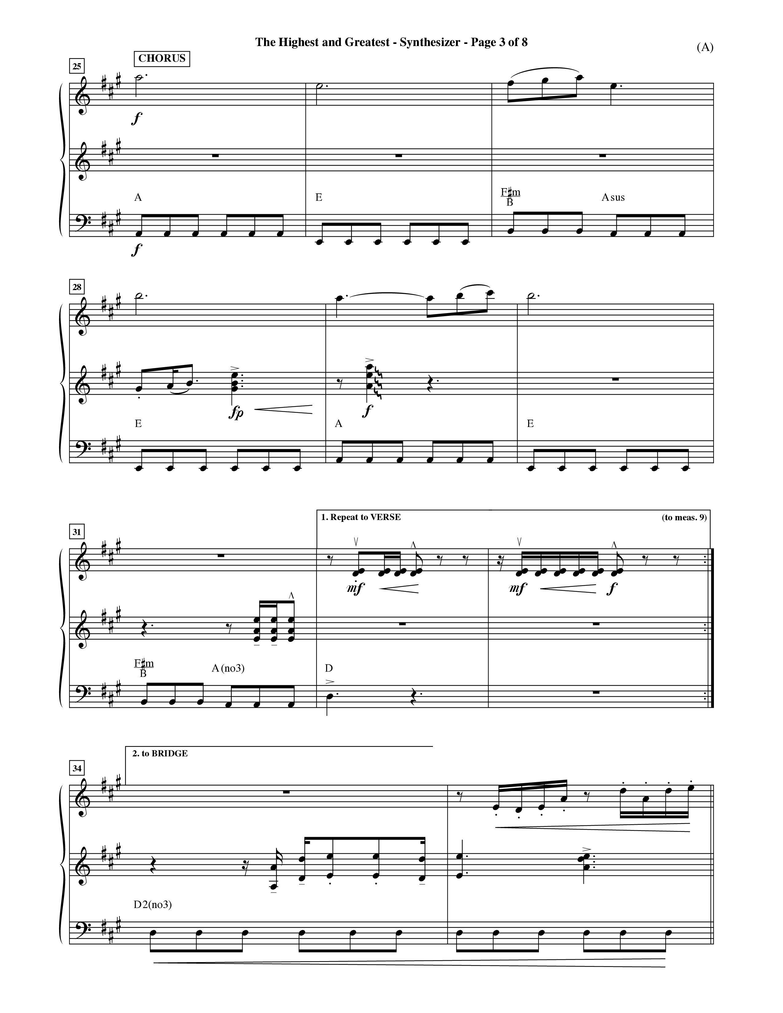 The Highest And The Greatest (Choral Anthem SATB) Synth (Word Music Choral / Arr. David Shipps)