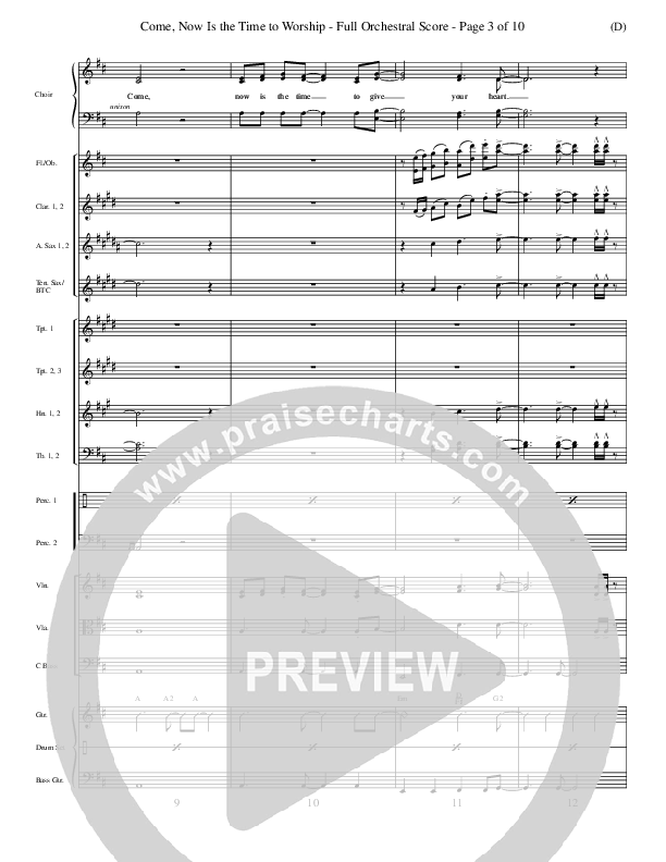Come Now Is The Time To Worship Conductor's Score (Brian Doerksen)