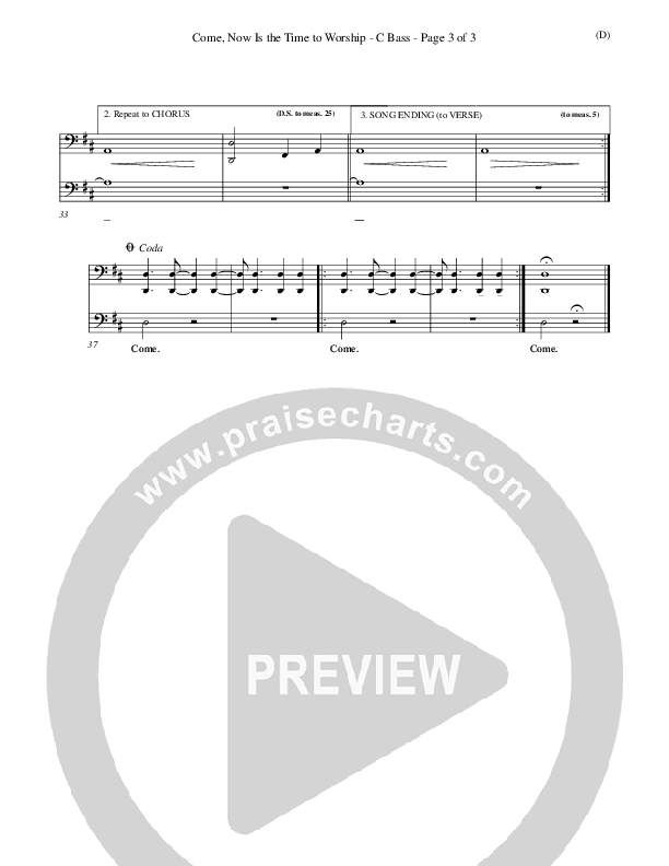 Come Now Is The Time To Worship Contrabass (Brian Doerksen)