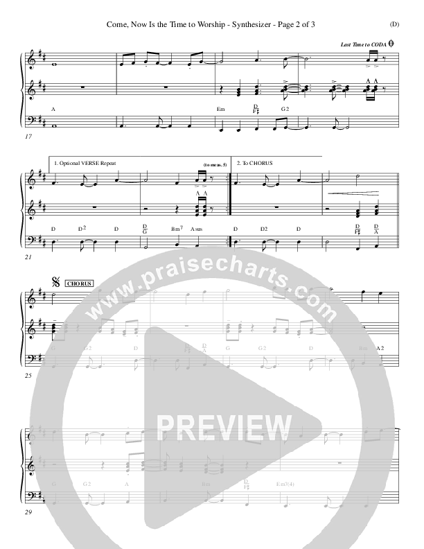 Come Now Is The Time To Worship Synth (Brian Doerksen)