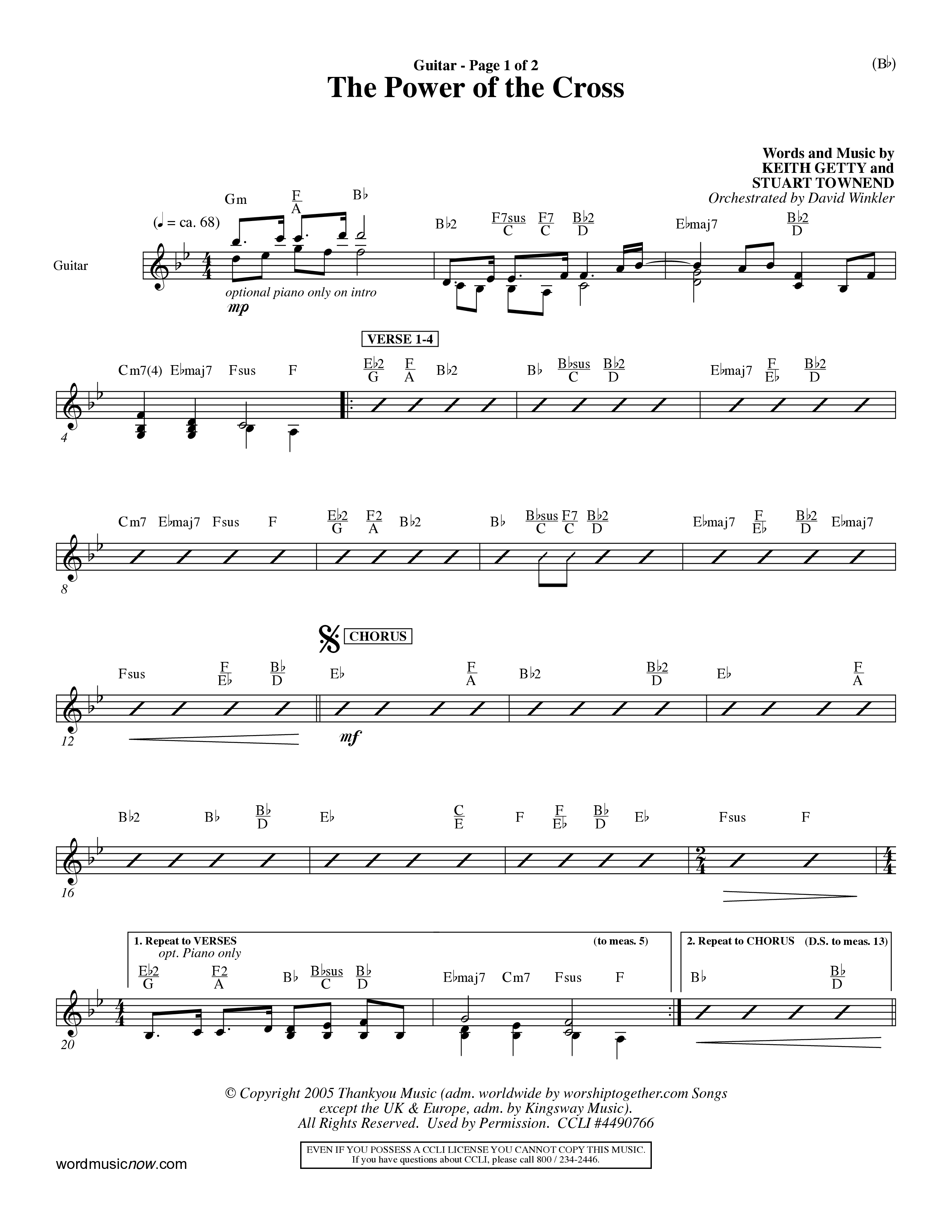 The Power Of The Cross (Choral Anthem SATB) PraiseBand (incl. Brass) (Word Music Choral / Orch. David Winkler)