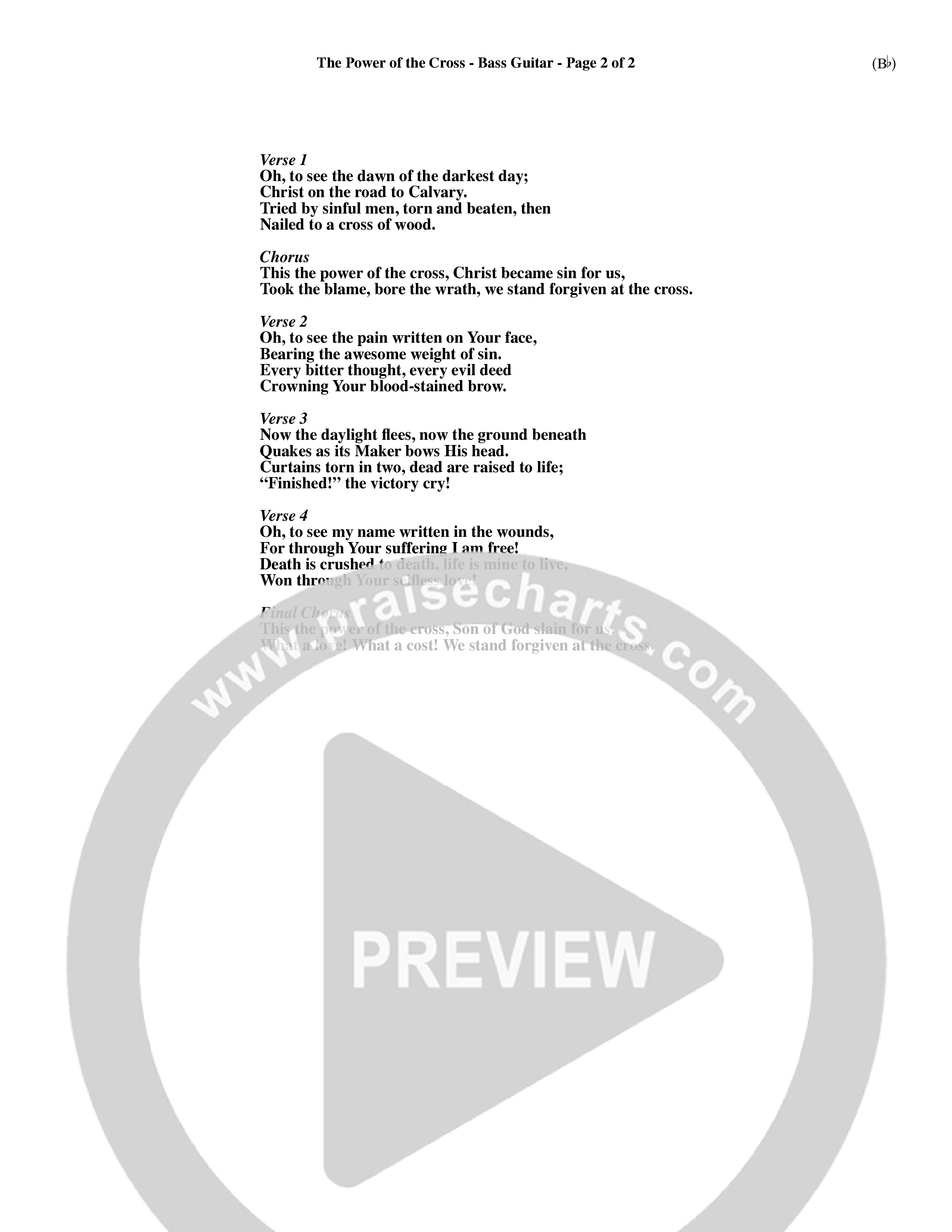 The Power Of The Cross (Choral Anthem SATB) Bass Guitar (Word Music Choral / Orch. David Winkler)