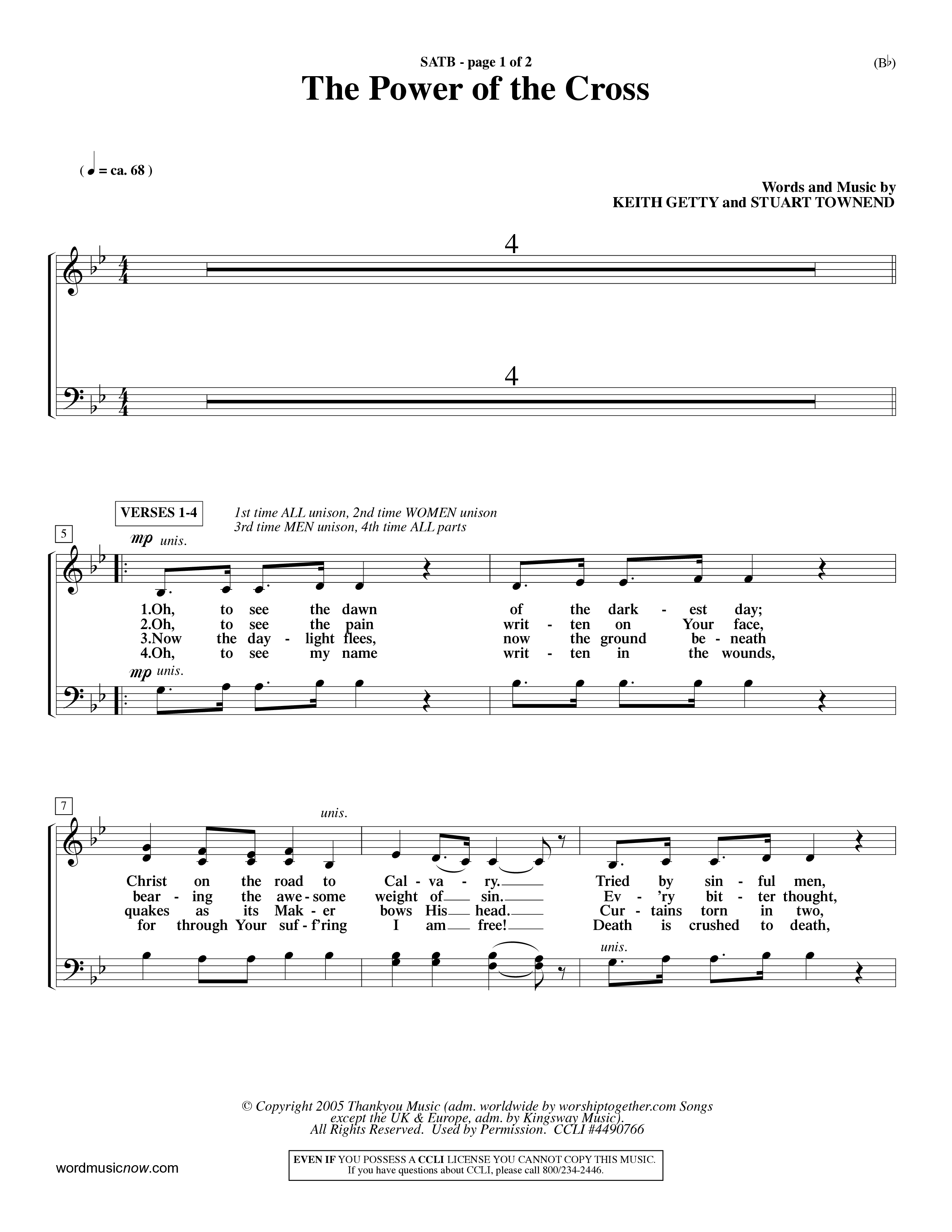 The Power Of The Cross (Choral Anthem SATB) Choir Sheet (SATB) (Word Music Choral / Orch. David Winkler)