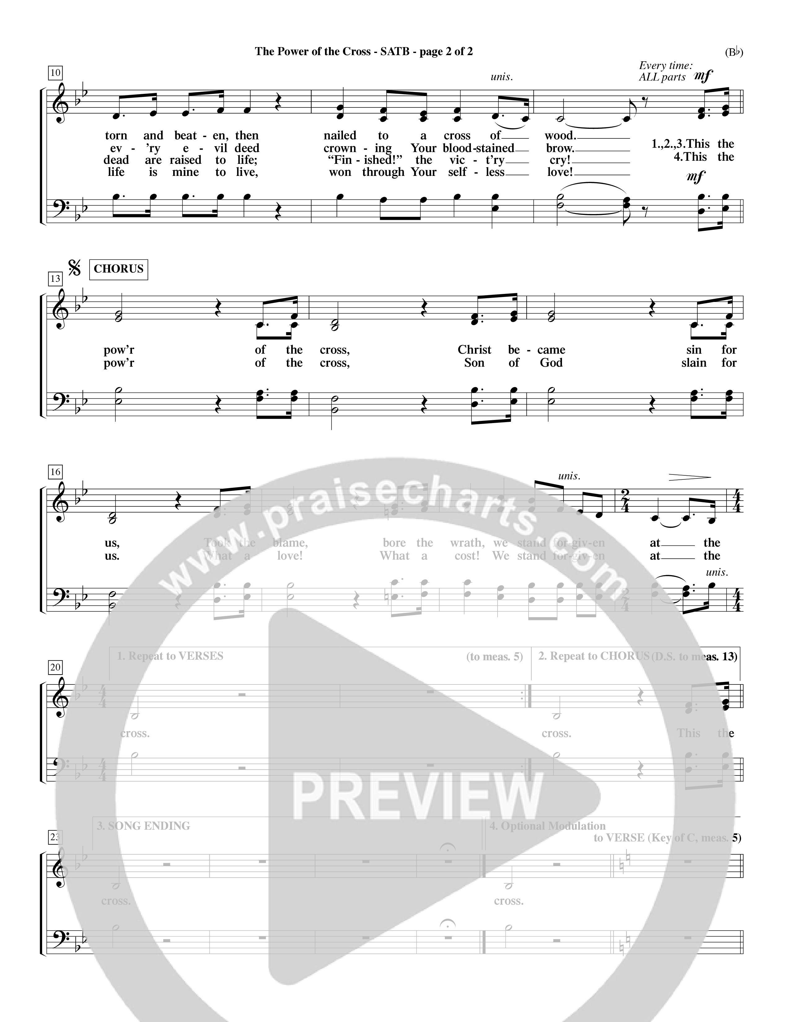 The Power Of The Cross (Choral Anthem SATB) Choir Sheet (SATB) (Word Music Choral / Orch. David Winkler)
