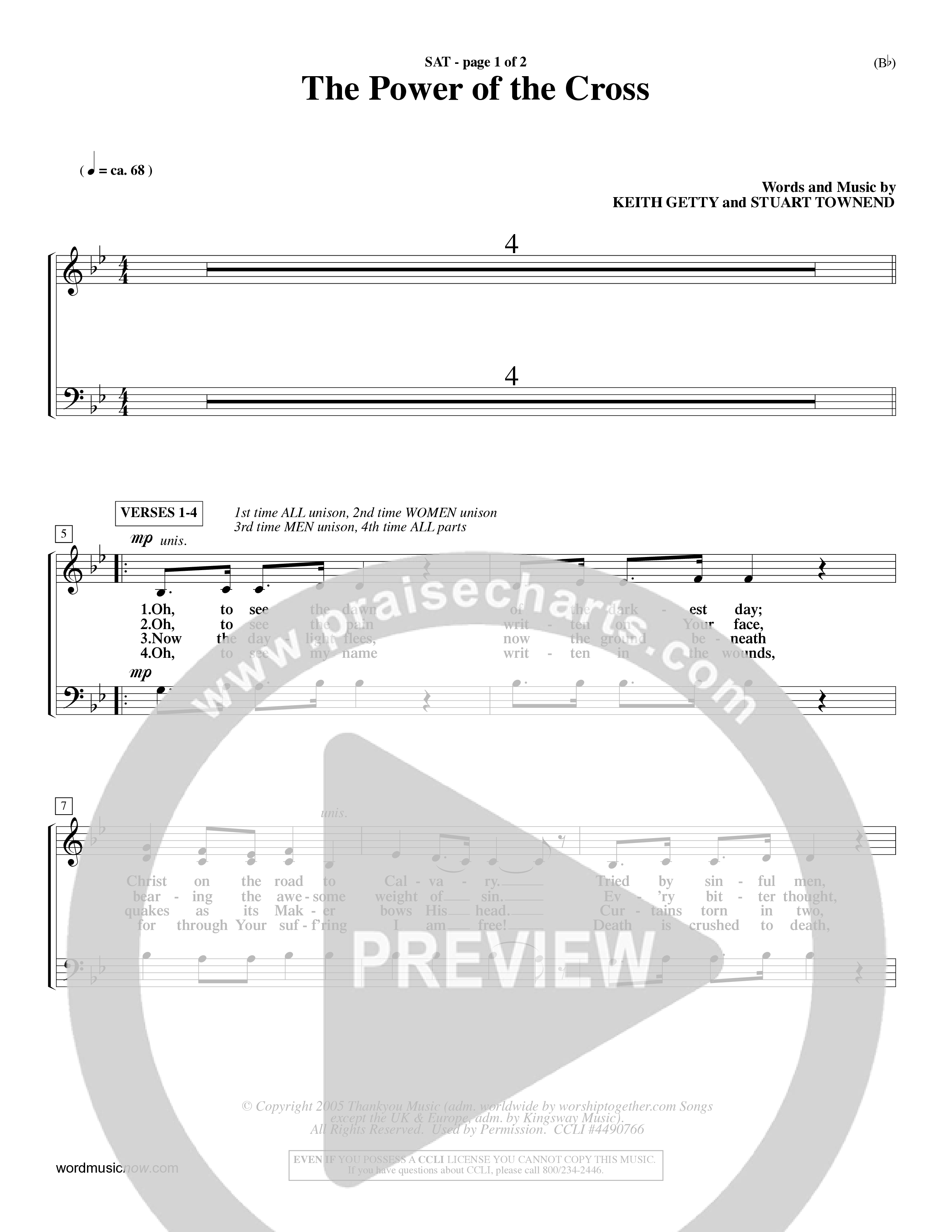 The Power Of The Cross (Choral Anthem SATB) Choir Sheet (SATB) (Word Music Choral / Orch. David Winkler)