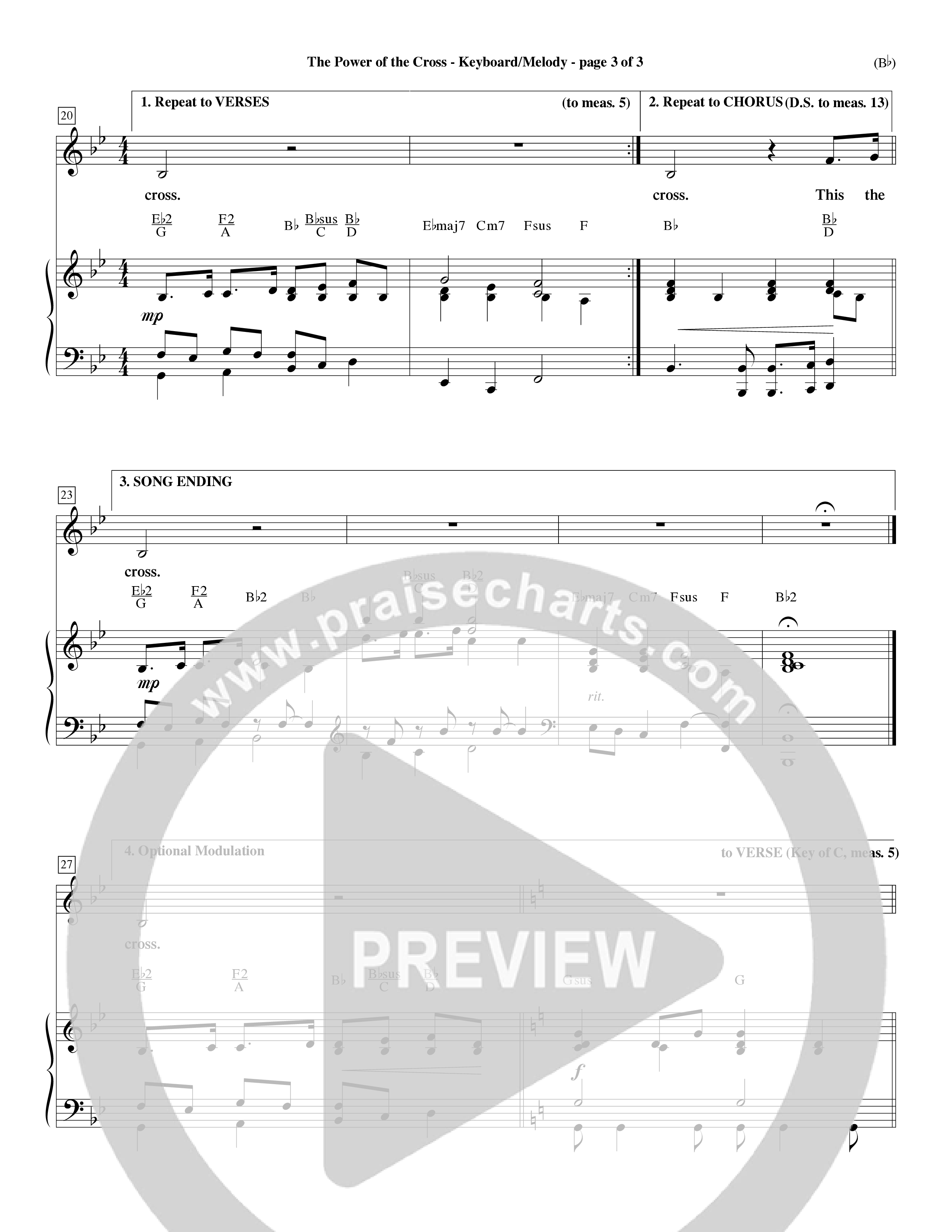 The Power Of The Cross (Choral Anthem SATB) Piano/Vocal (Melody) (Word Music Choral / Orch. David Winkler)