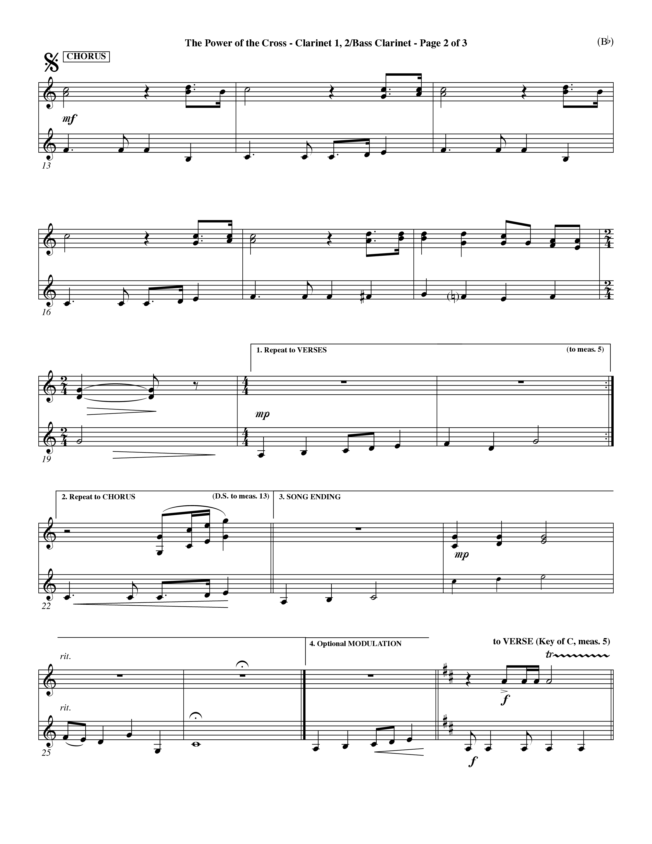 The Power Of The Cross (Choral Anthem SATB) Clarinet 1/2, Bass Clarinet (Word Music Choral / Orch. David Winkler)