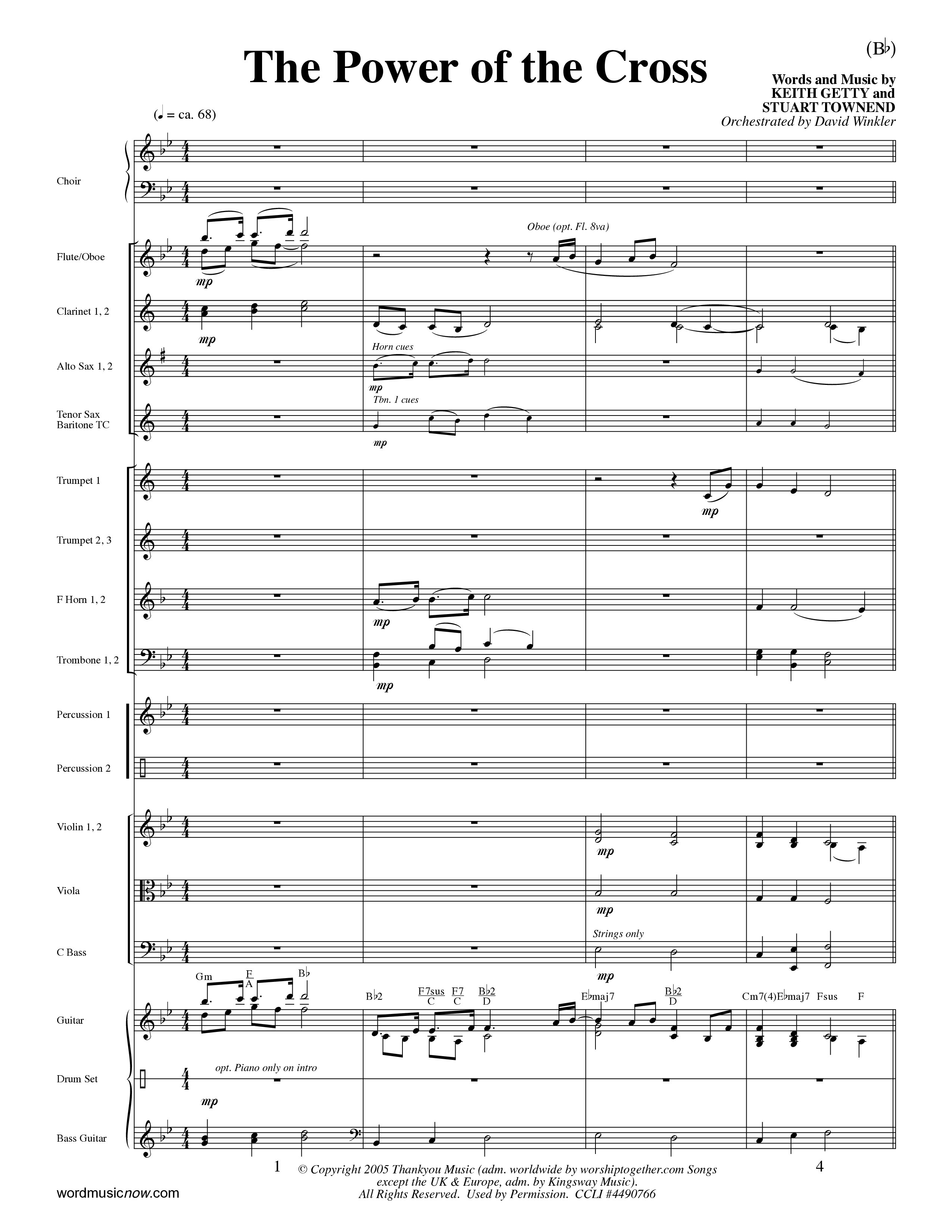 The Power Of The Cross (Choral Anthem SATB) Conductor's Score (Word Music Choral / Orch. David Winkler)