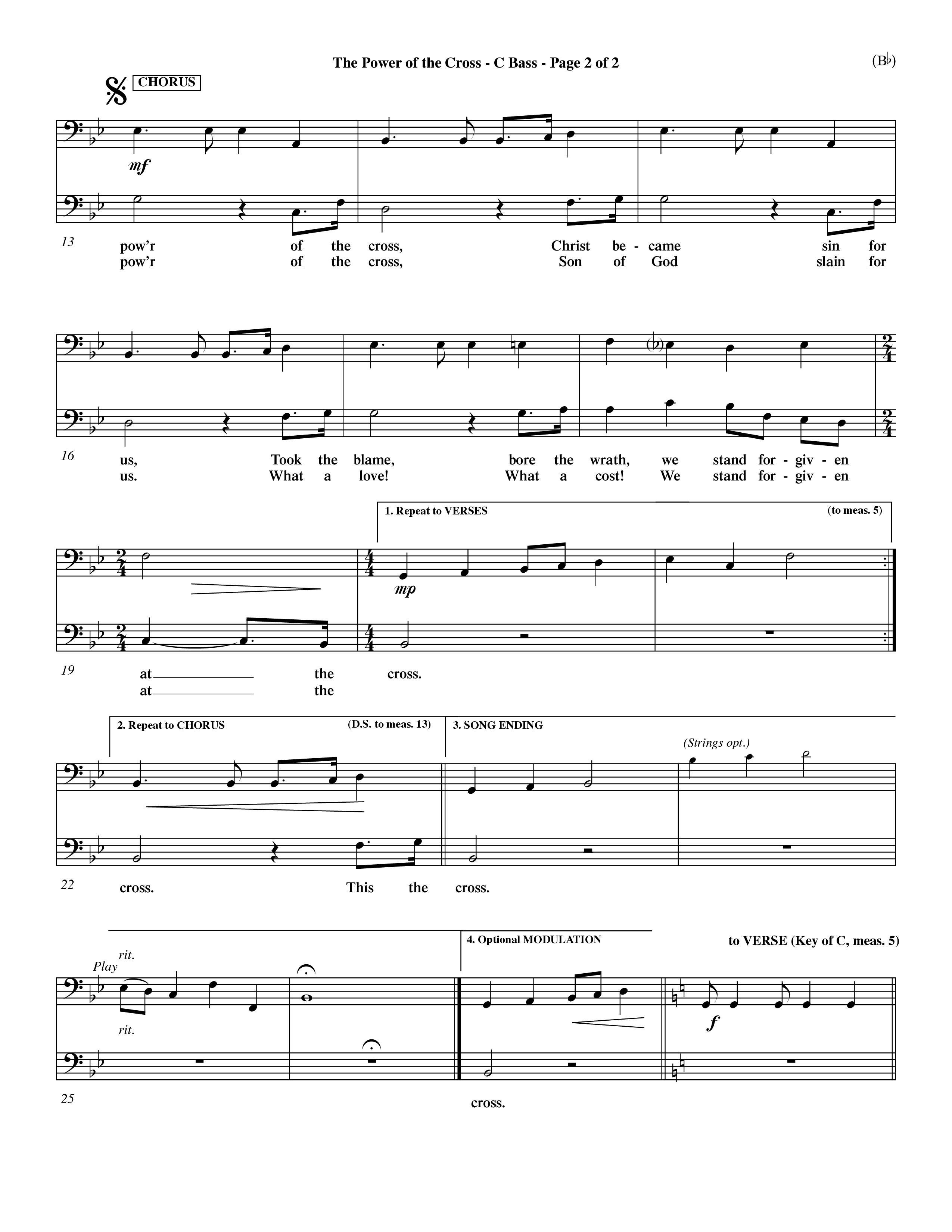 The Power Of The Cross (Choral Anthem SATB) Contrabass (Word Music Choral / Orch. David Winkler)