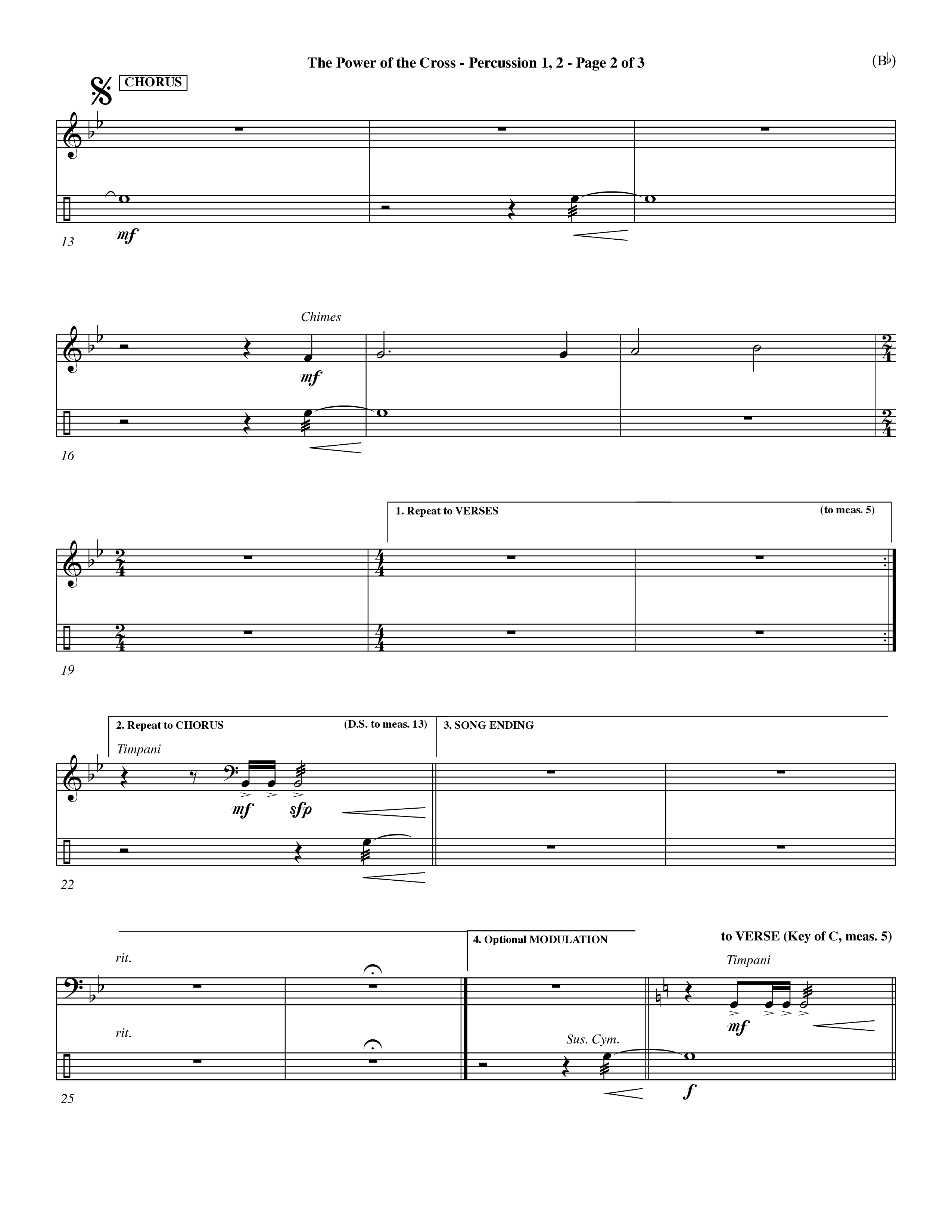 The Power Of The Cross (Choral Anthem SATB) Percussion 1/2 (Word Music Choral / Orch. David Winkler)