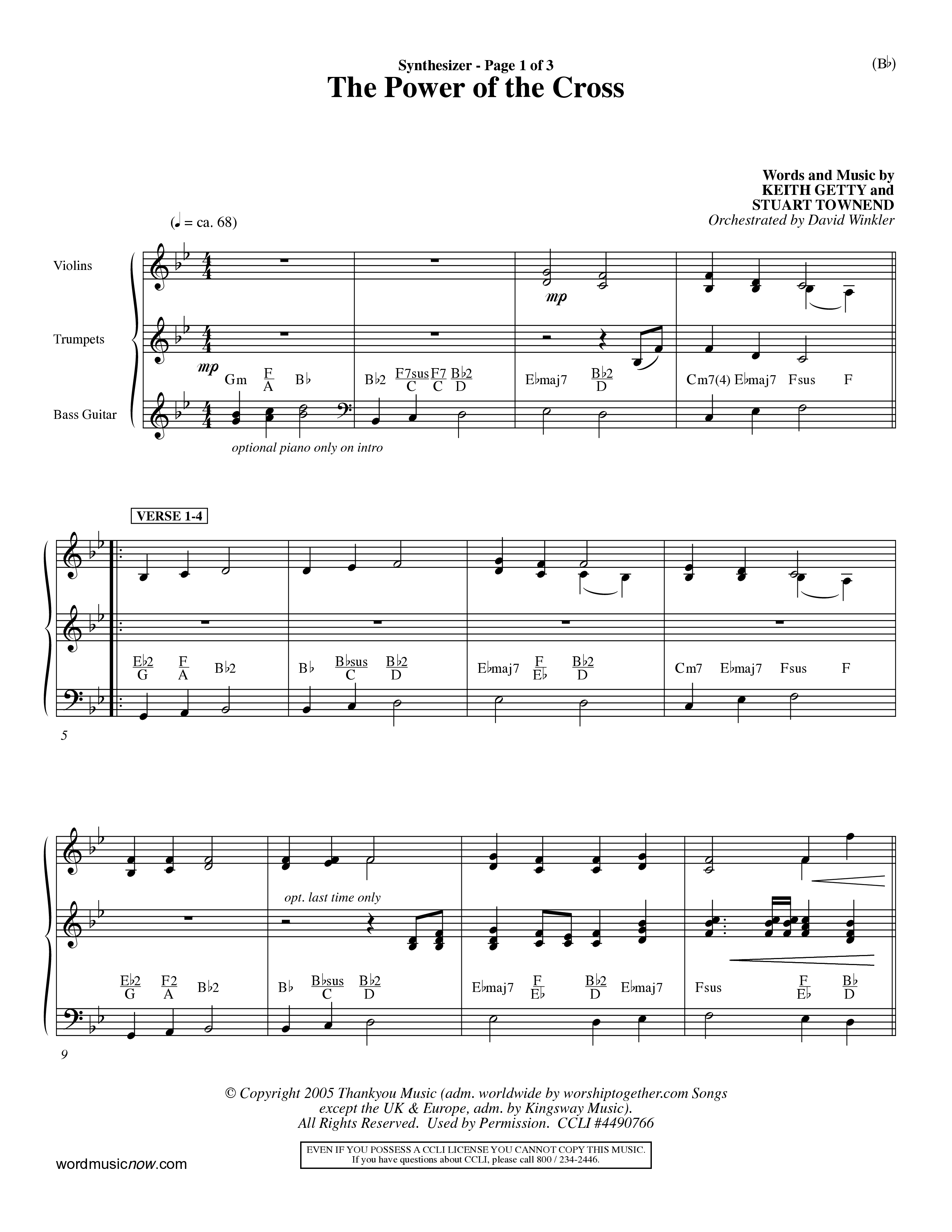 The Power Of The Cross (Choral Anthem SATB) Synth (Word Music Choral / Orch. David Winkler)