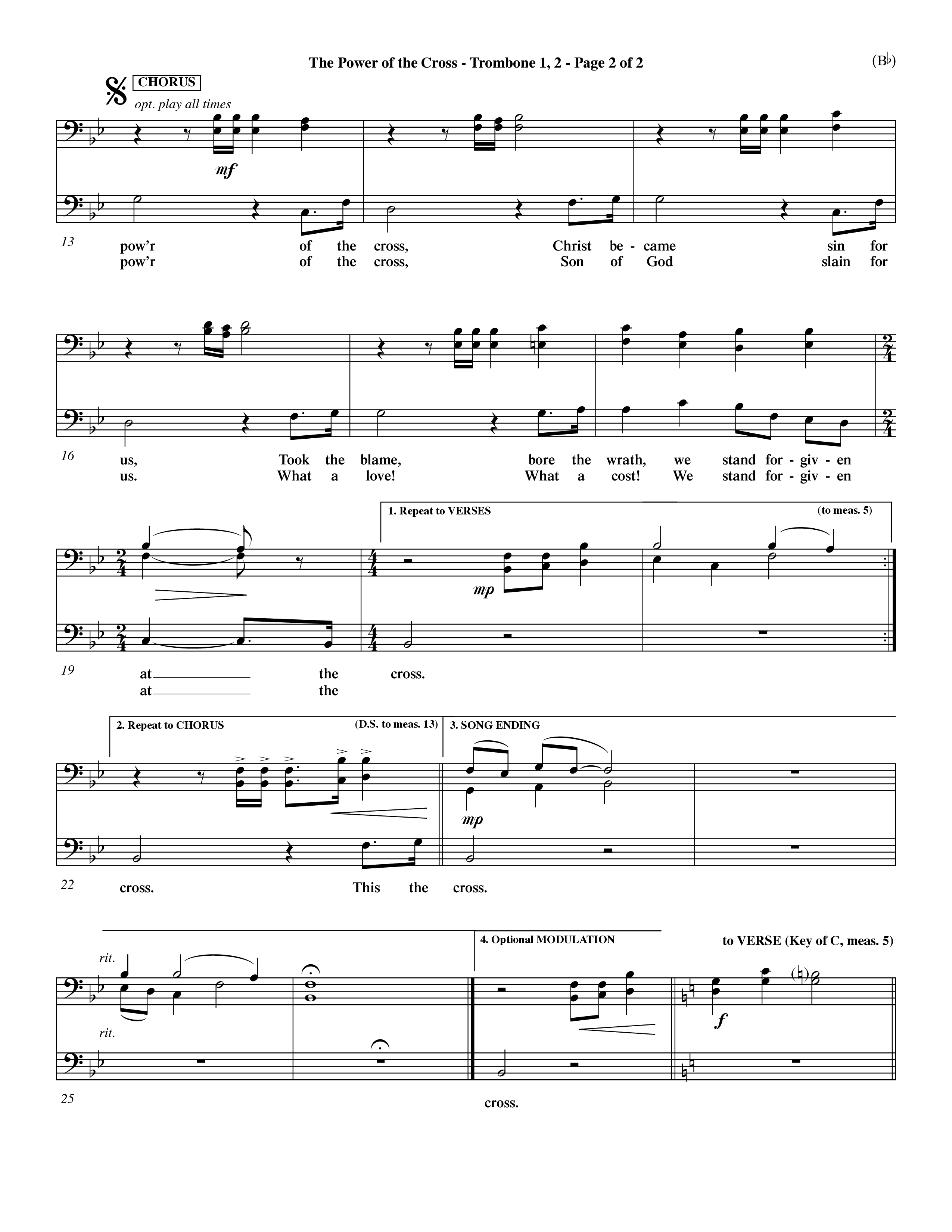 The Power Of The Cross (Choral Anthem SATB) Trombone 1/2 (Word Music Choral / Orch. David Winkler)