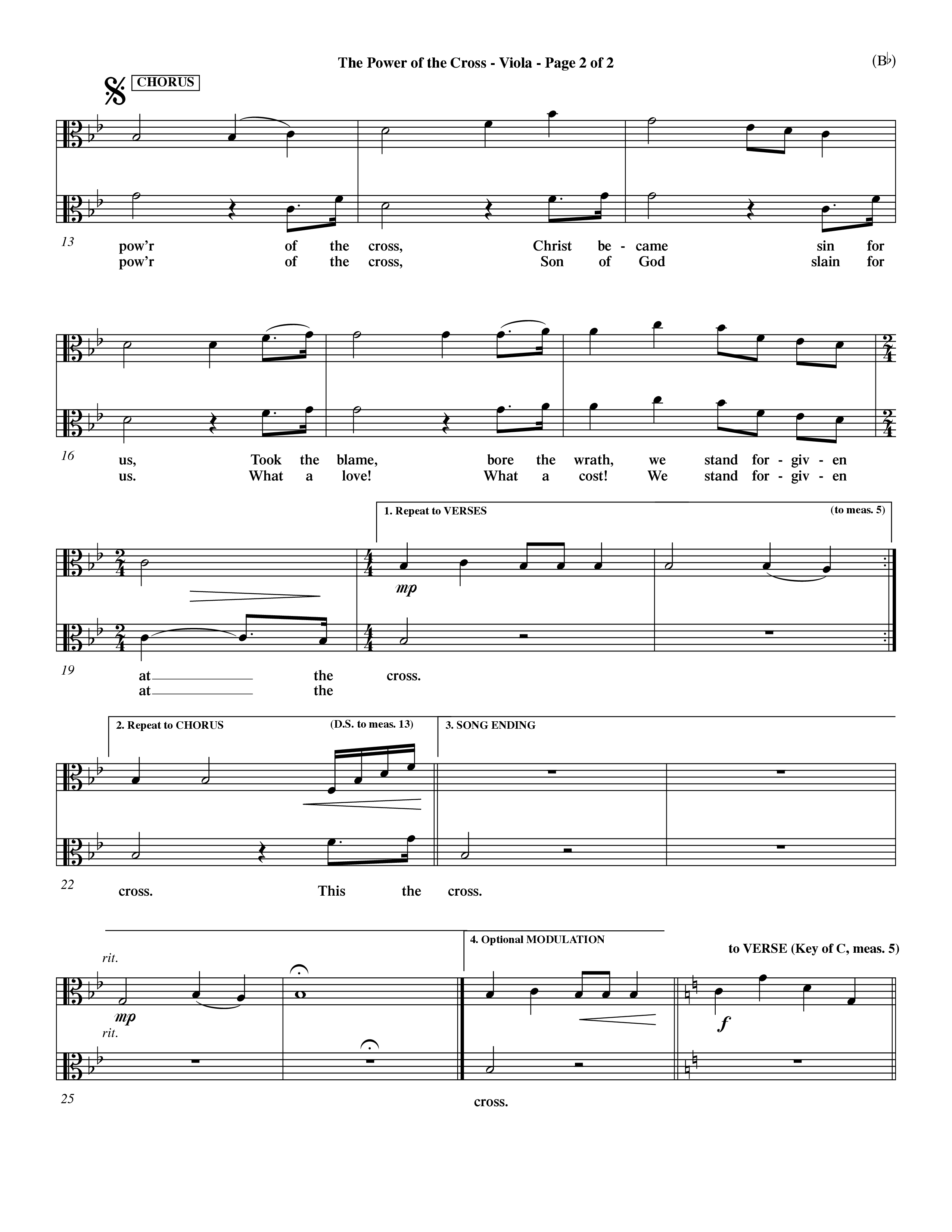 The Power Of The Cross (Choral Anthem SATB) Viola (Word Music Choral / Orch. David Winkler)