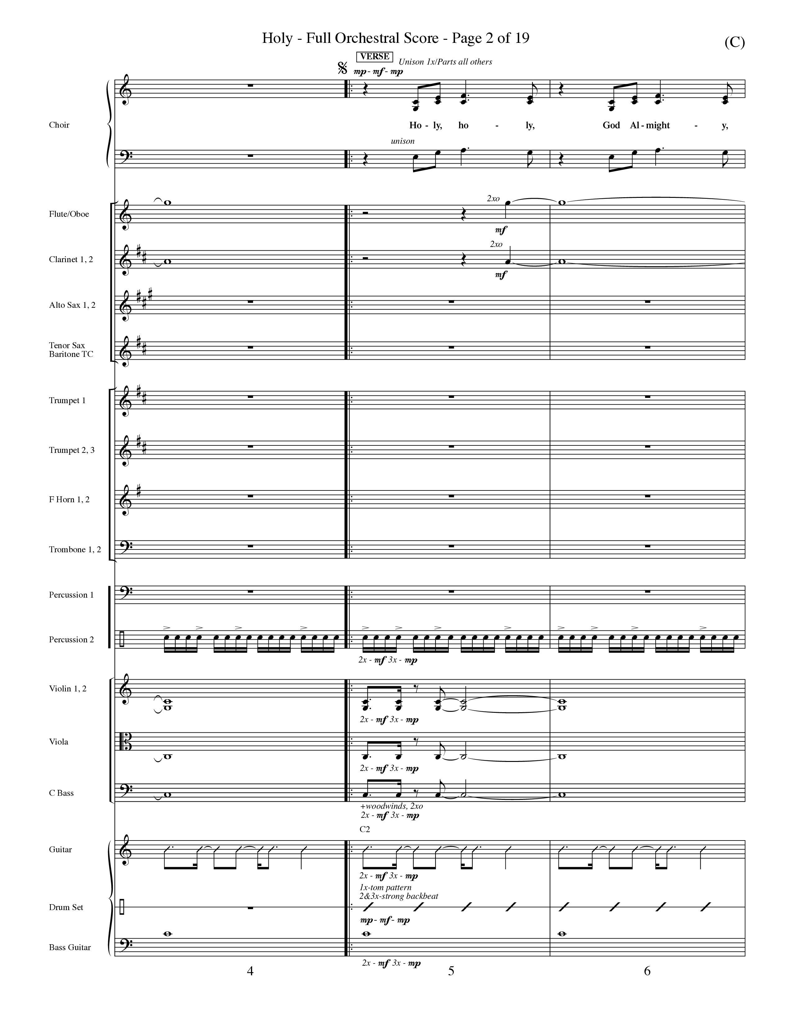 Holy (Choral Anthem SATB) Orchestration (Word Music Choral / Arr. Dave Williamson)