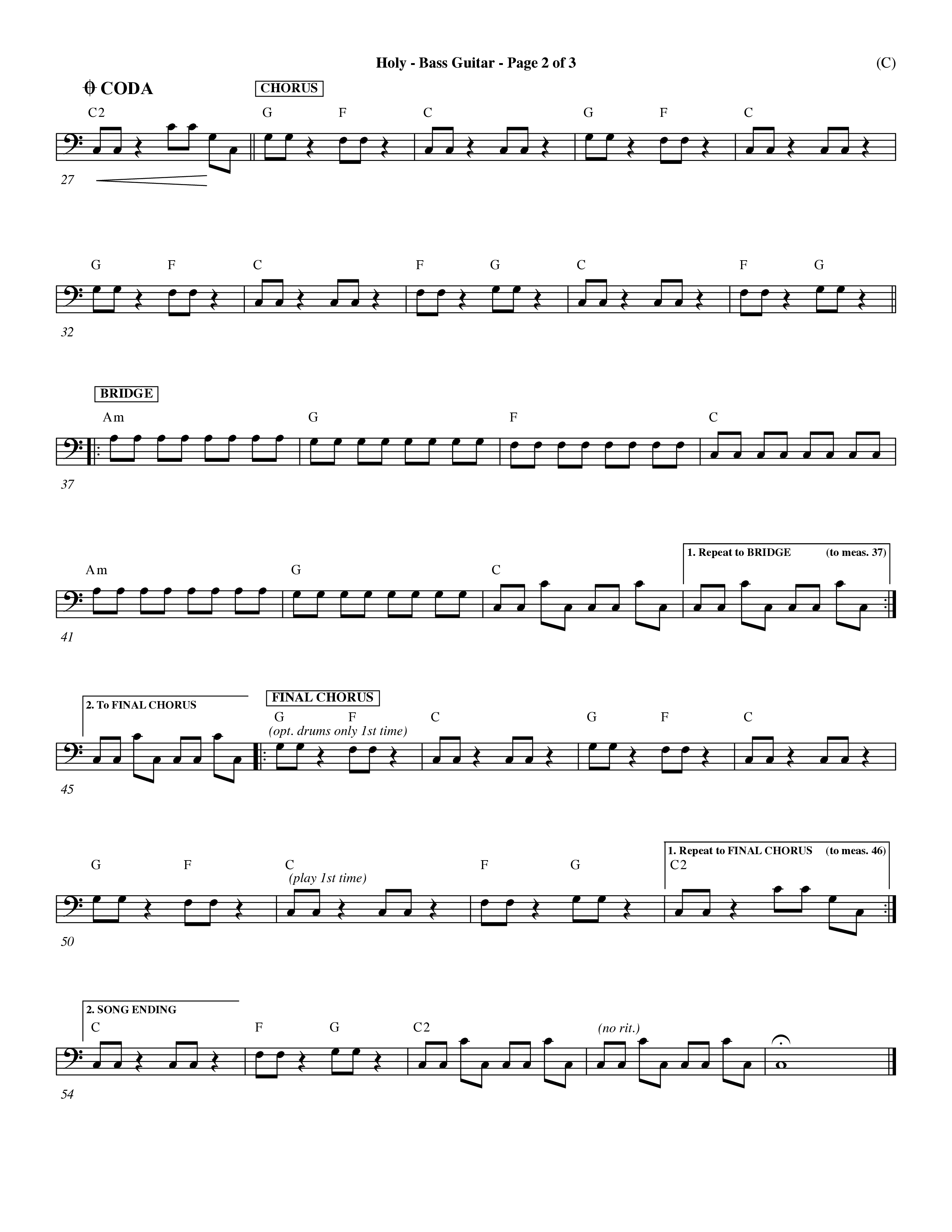 Holy (Choral Anthem SATB) Guitar (Word Music Choral / Arr. Dave Williamson)
