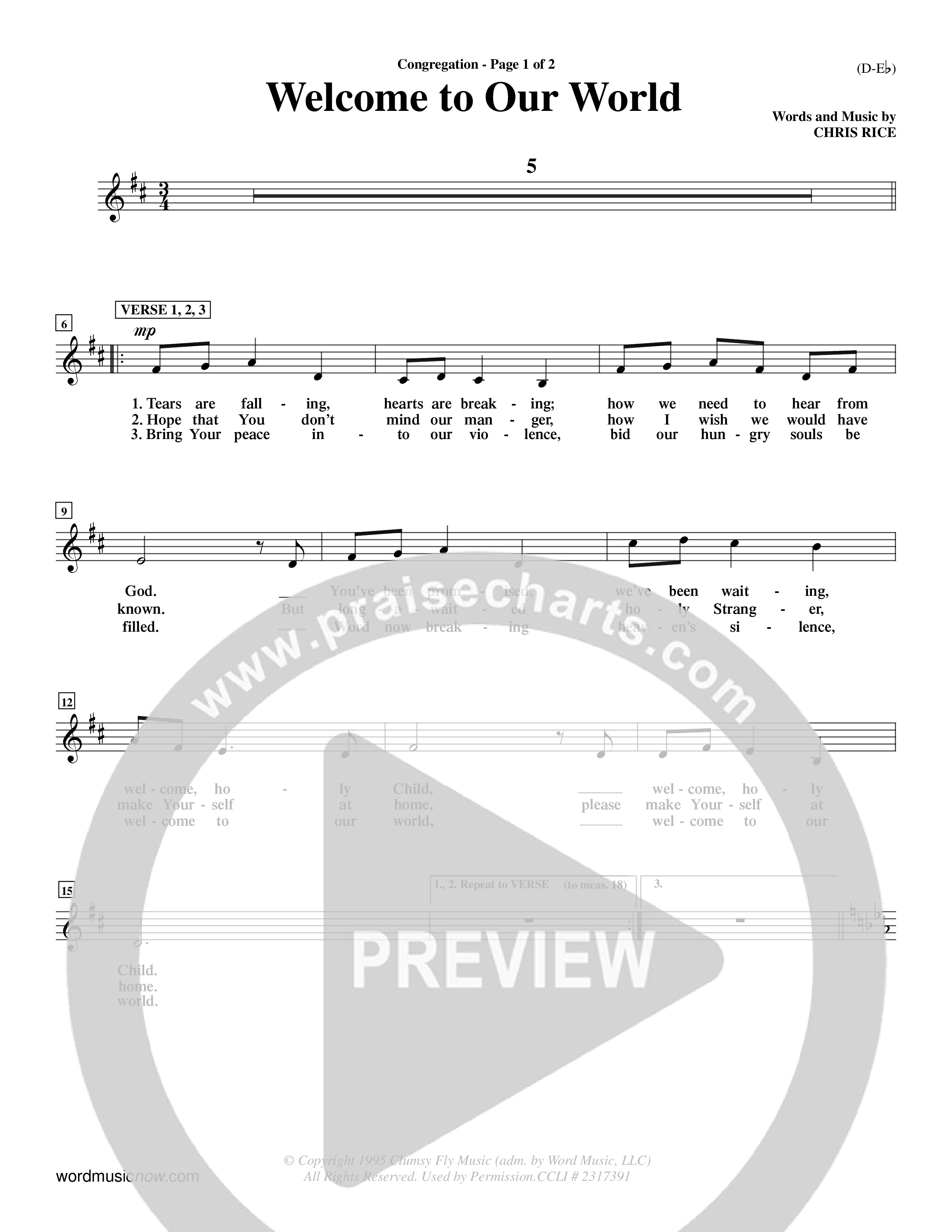 Welcome To Our World (Choral Anthem SATB) Rhythm Pack (Word Music Choral / Orch. Jim Gray)