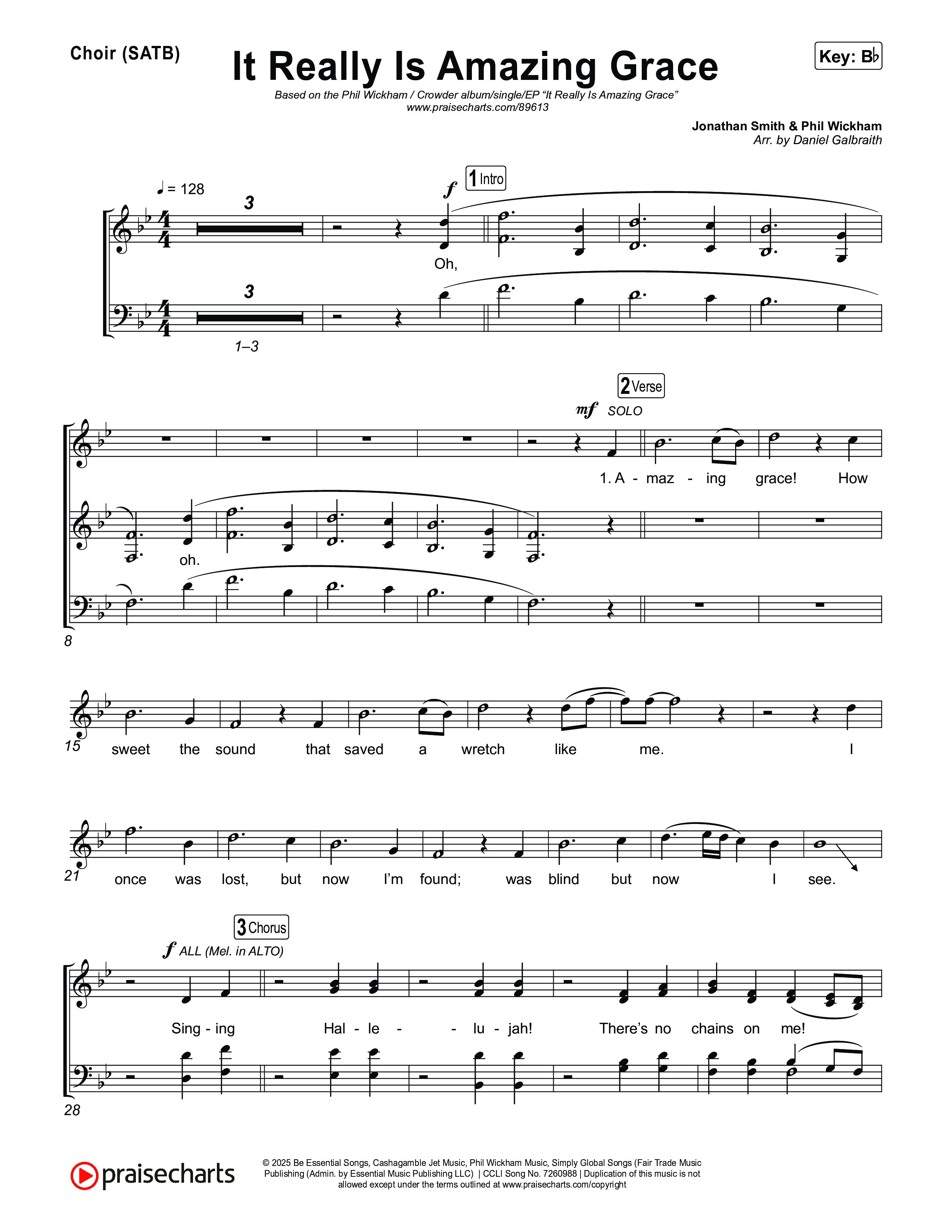 It Really Is Amazing Grace Choir Sheet (SATB) (Phil Wickham / Crowder)