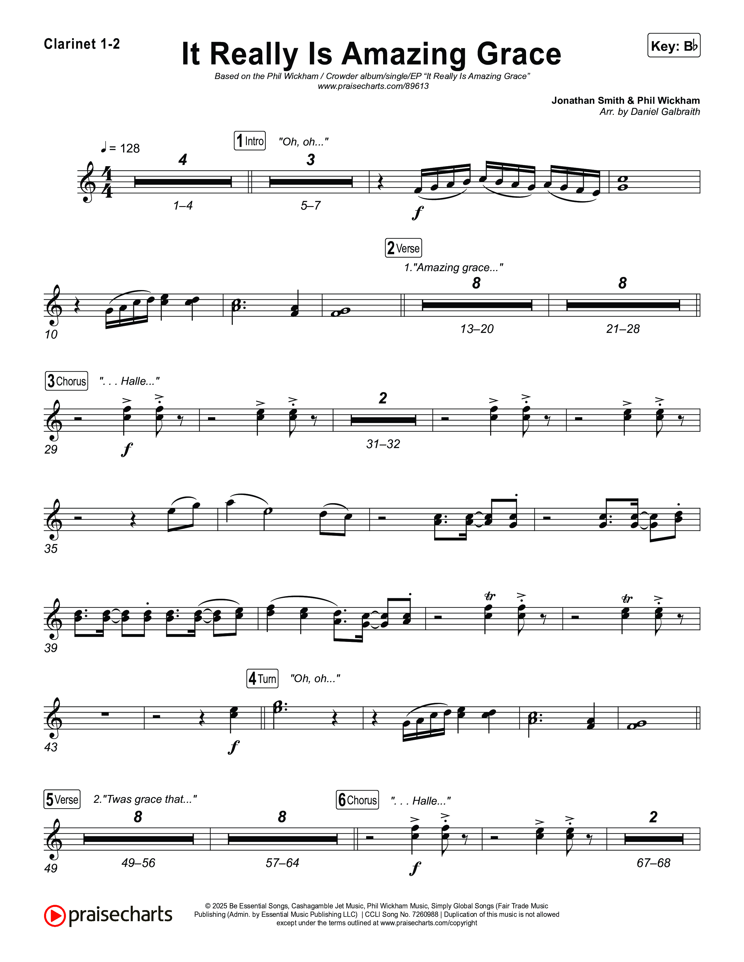 It Really Is Amazing Grace Clarinet 1/2 (Phil Wickham / Crowder)