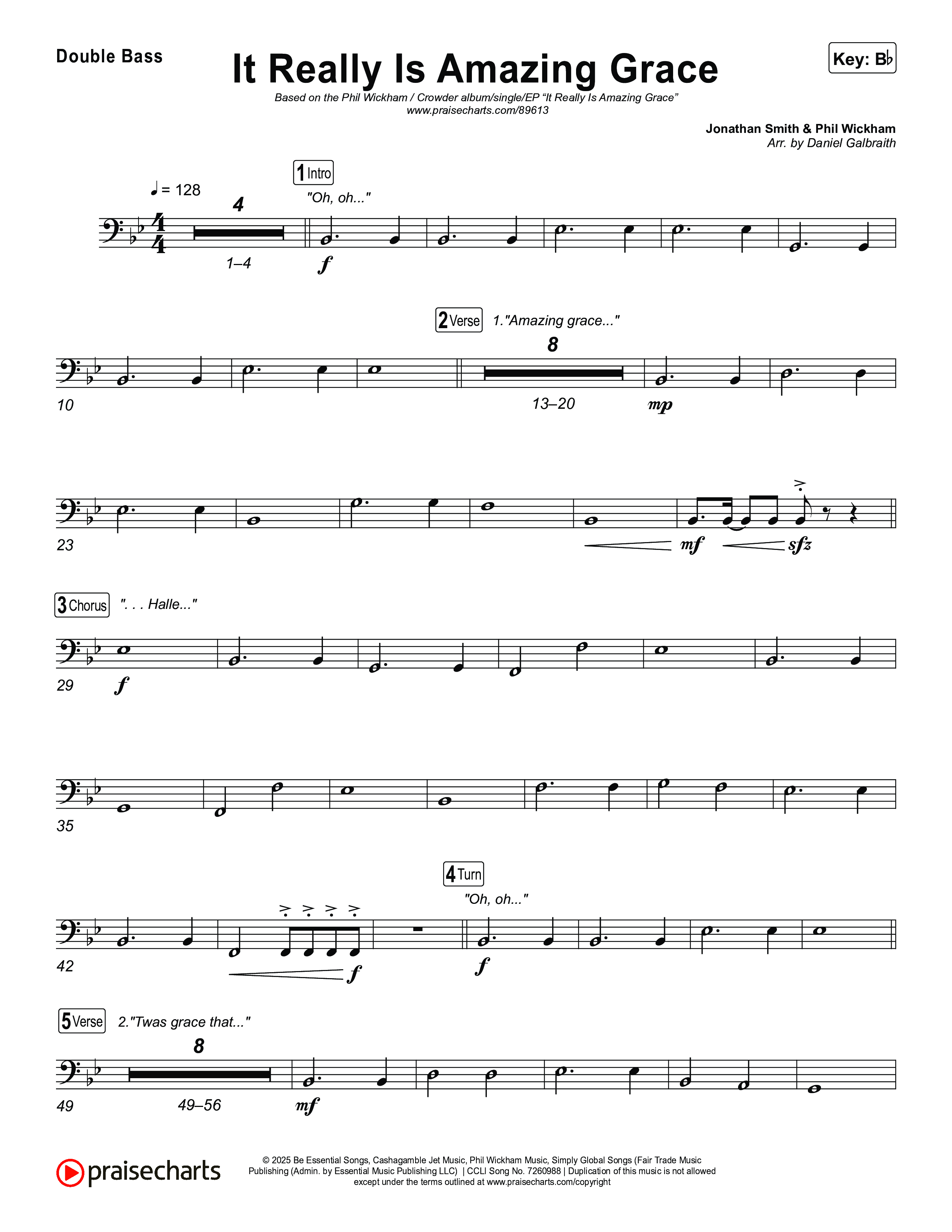 It Really Is Amazing Grace String Bass (Phil Wickham / Crowder)