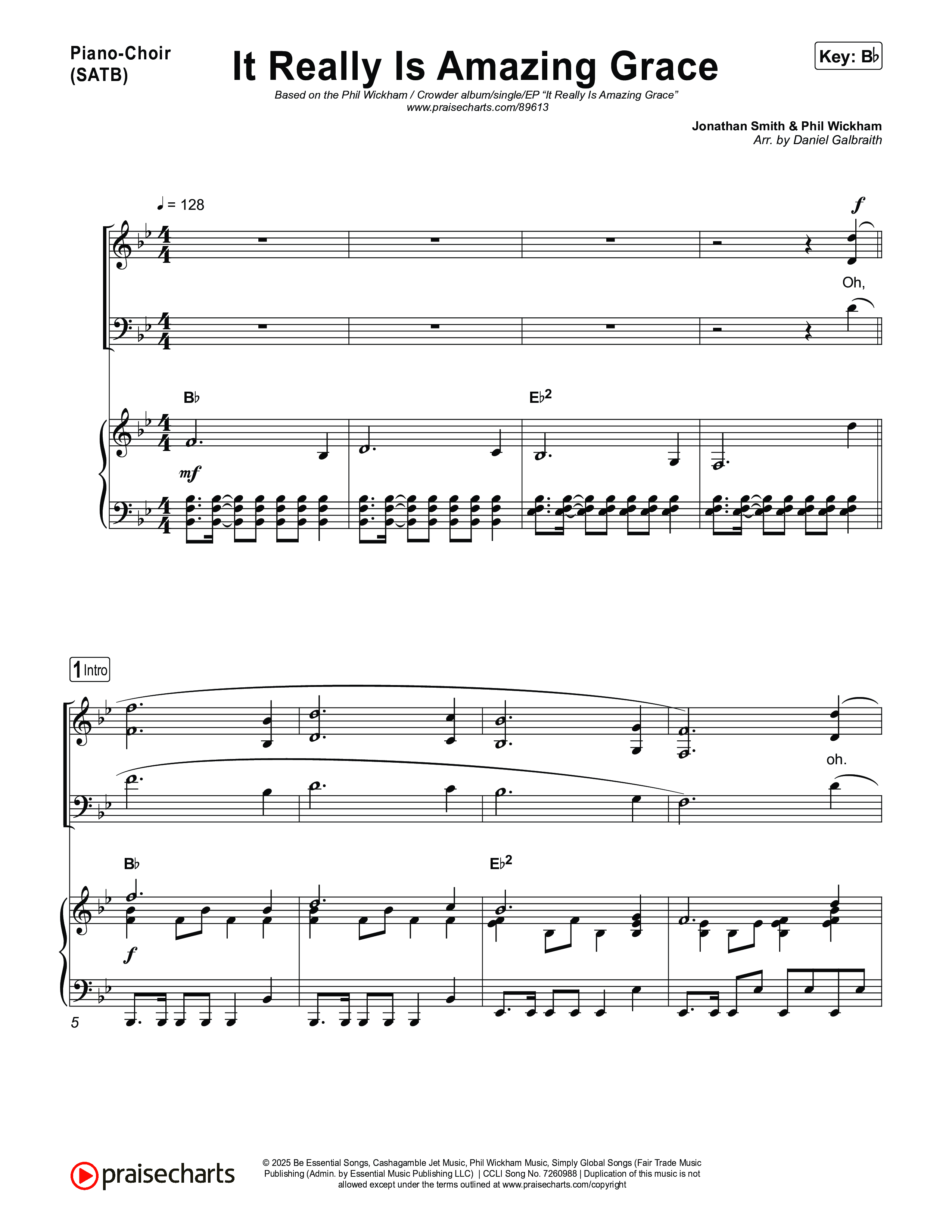 It Really Is Amazing Grace Piano/Vocal Pack (Phil Wickham / Crowder)