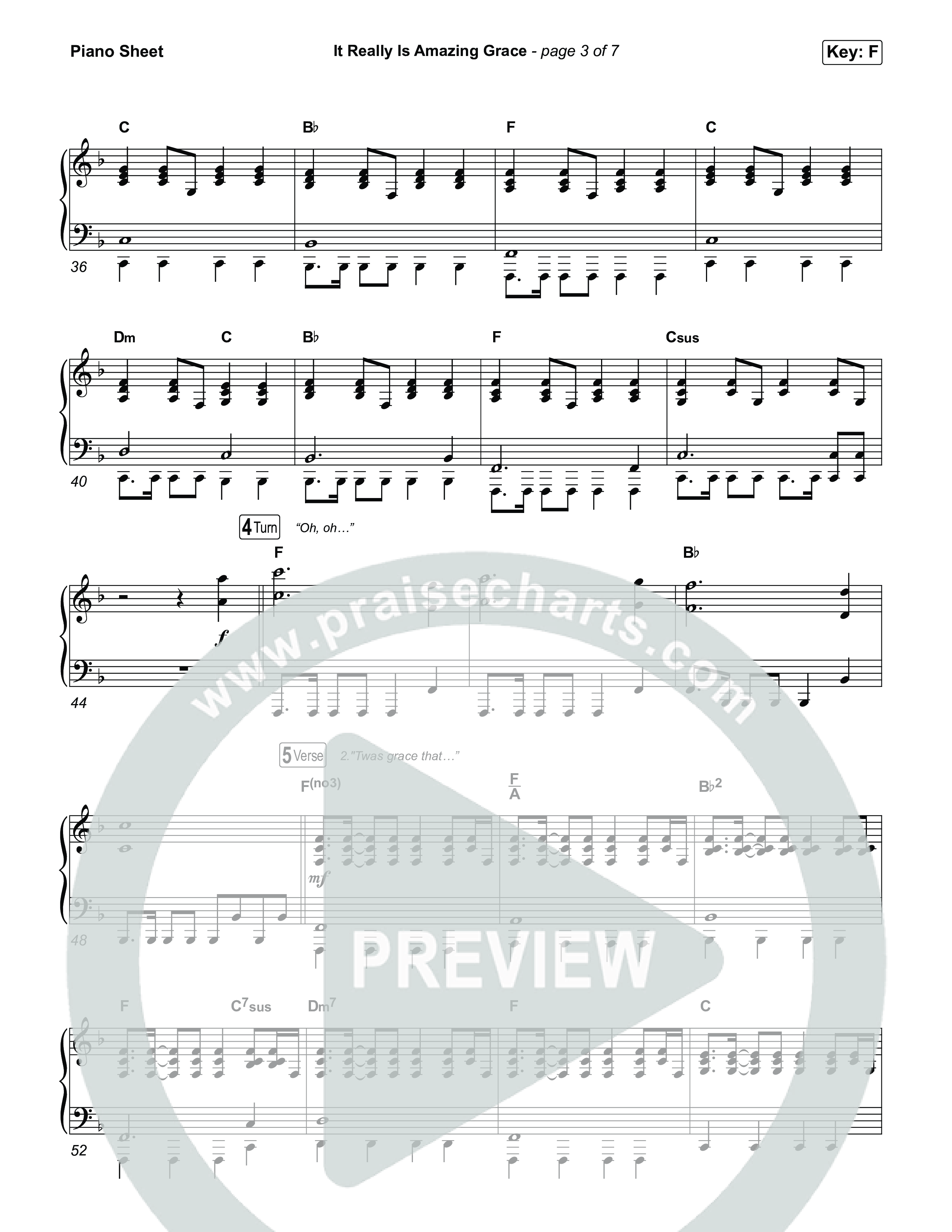 It Really Is Amazing Grace Piano Sheet (Phil Wickham / Crowder)