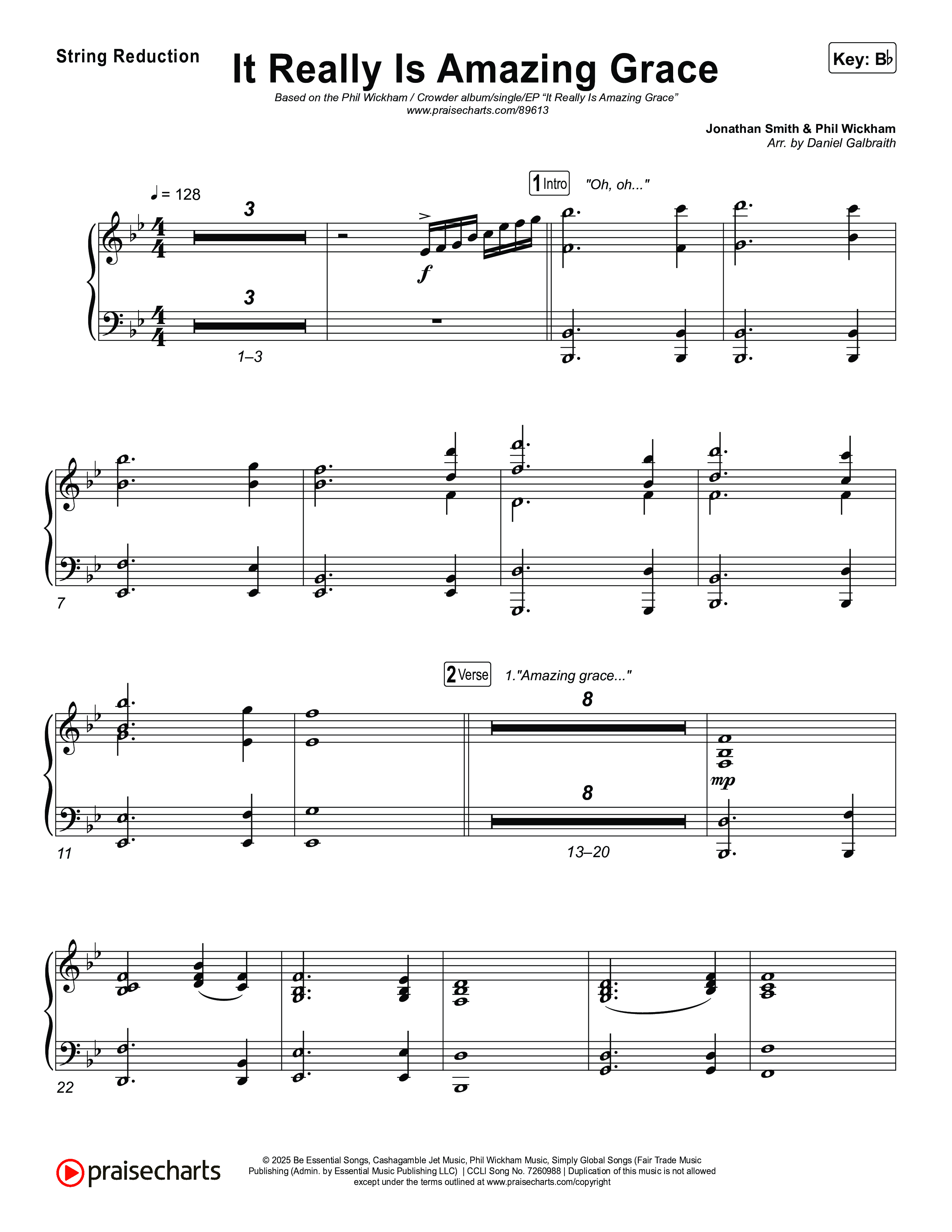 It Really Is Amazing Grace String Reduction (Phil Wickham / Crowder)