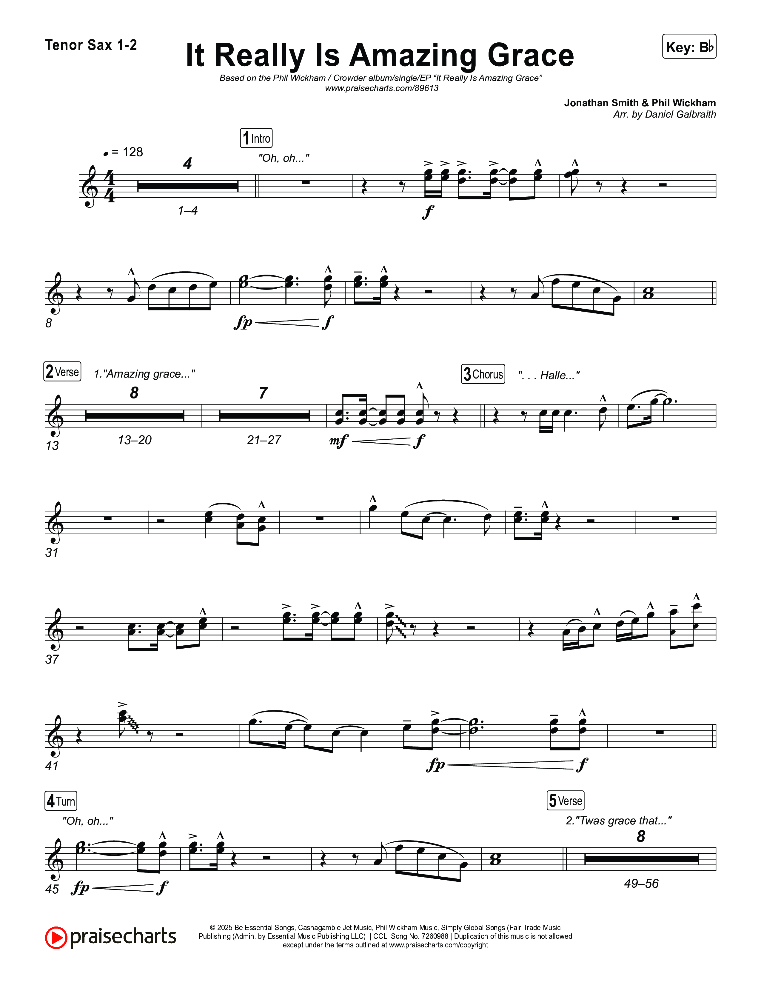 It Really Is Amazing Grace Sax Pack (Phil Wickham / Crowder)